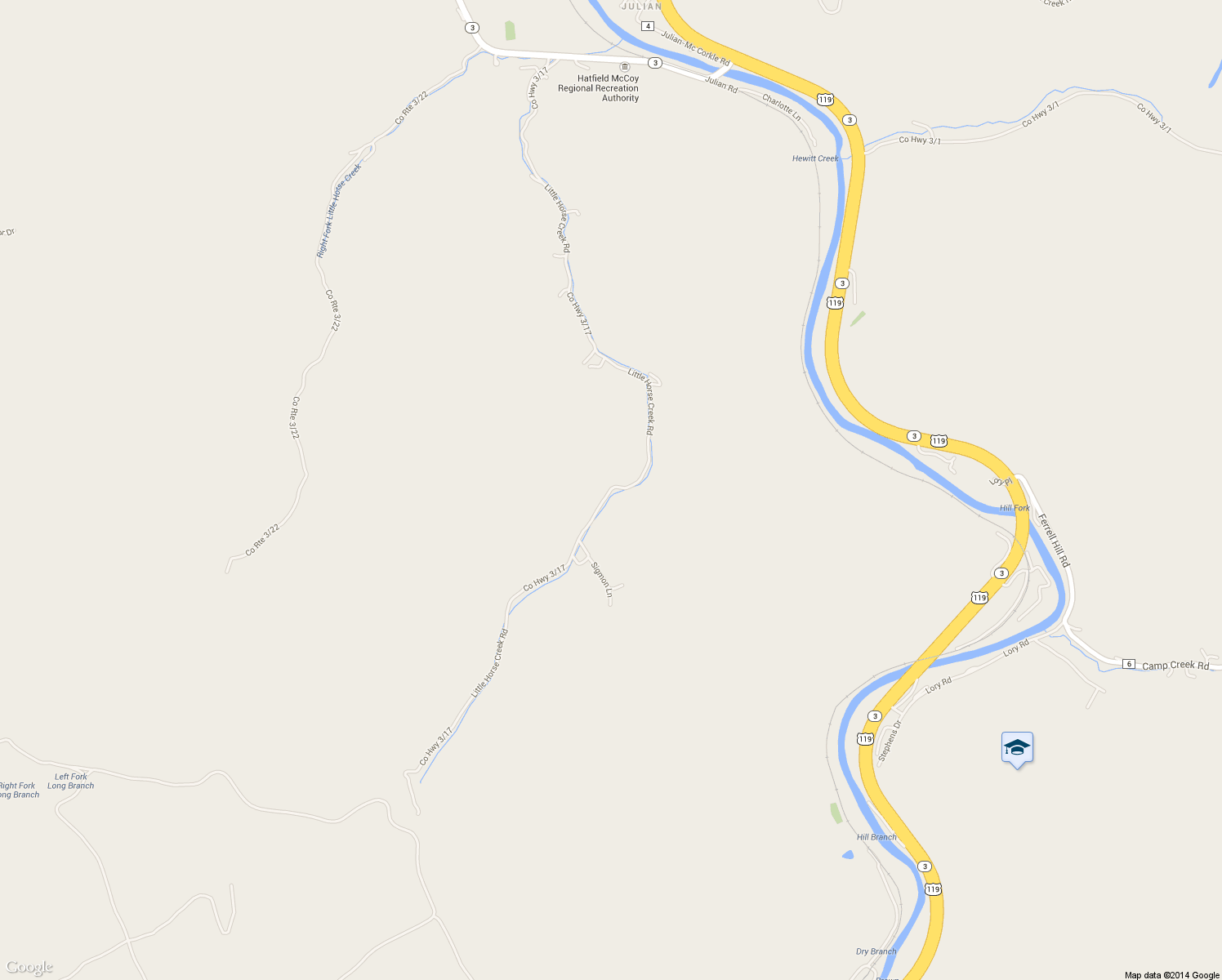 map of restaurants, bars, coffee shops, grocery stores, and more near Little Horse Creek Road in Julian