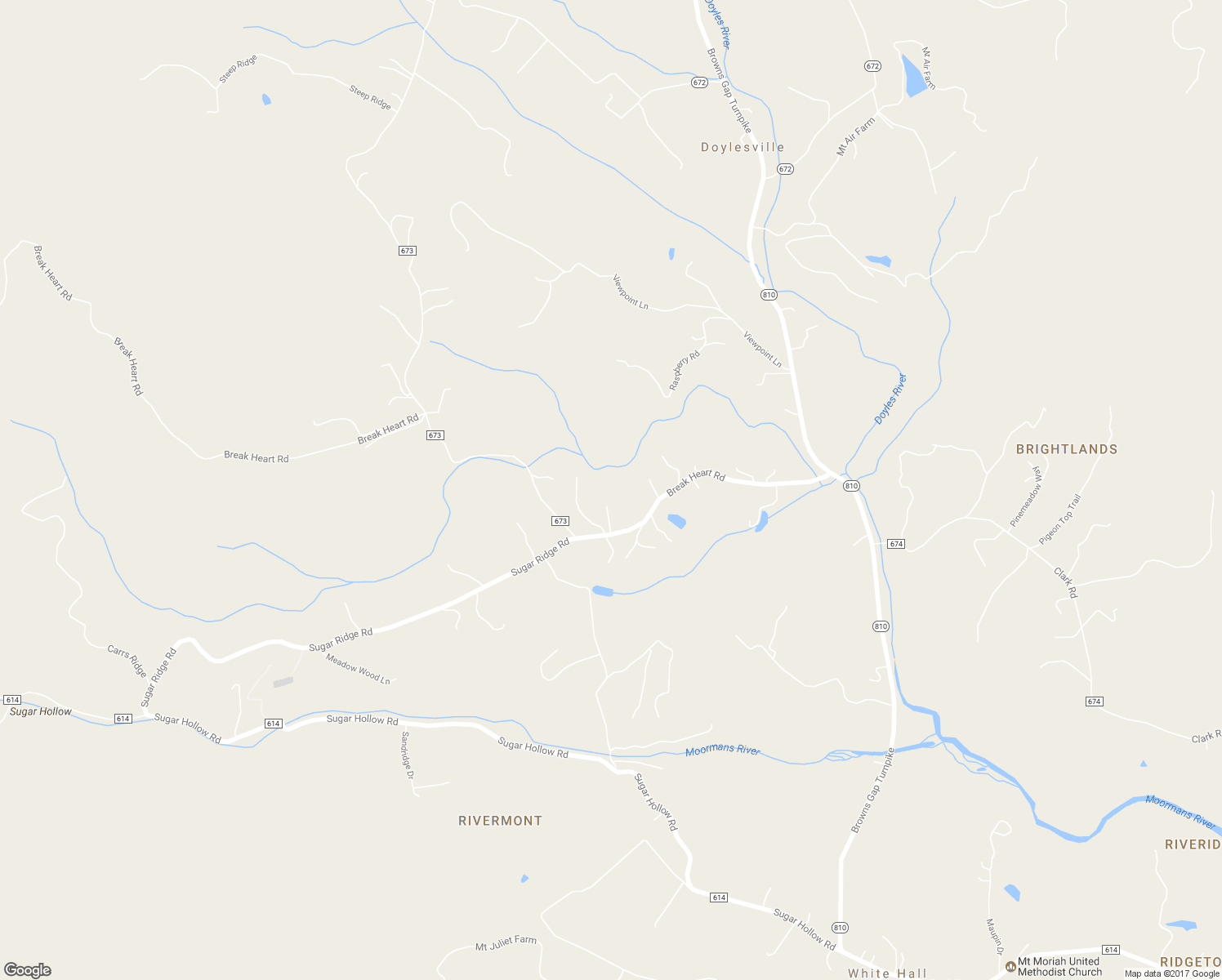 map of restaurants, bars, coffee shops, grocery stores, and more near 4998 Break Heart Road in Crozet