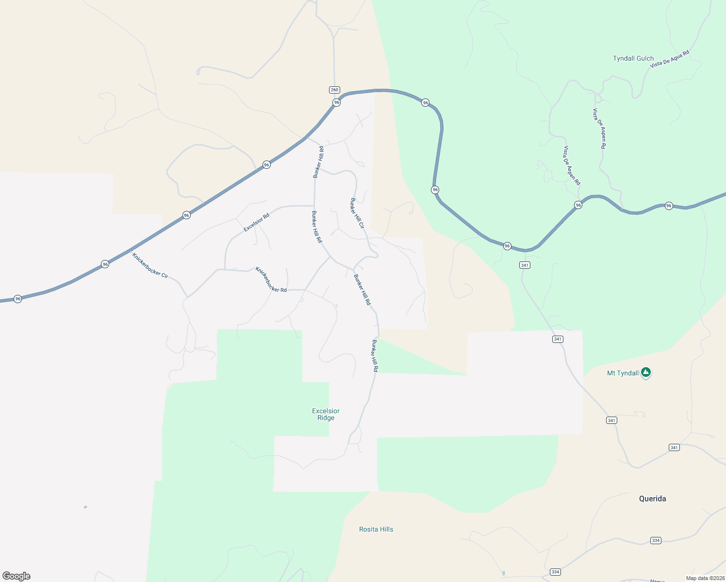 map of restaurants, bars, coffee shops, grocery stores, and more near Bunker Hill Road in Silver Cliff