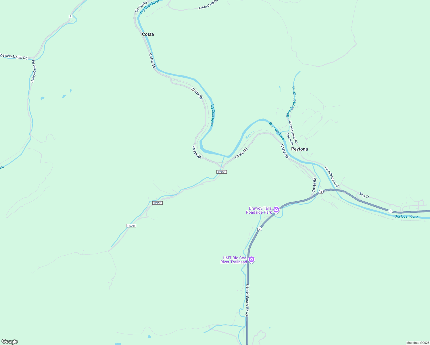 map of restaurants, bars, coffee shops, grocery stores, and more near Peytona - Brushton Road in Peytona