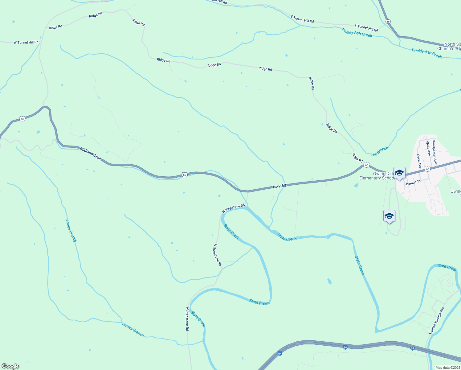 map of restaurants, bars, coffee shops, grocery stores, and more near 4755 U.S. 60 in Owingsville