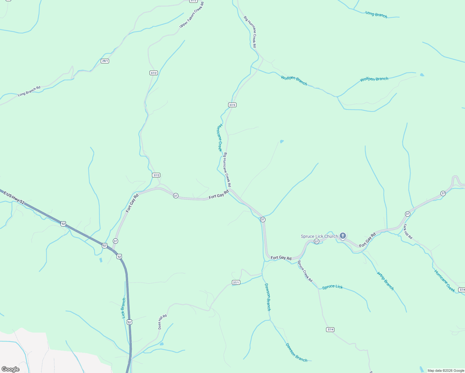 map of restaurants, bars, coffee shops, grocery stores, and more near 6415 Big Hurricane Creek Road in Fort Gay