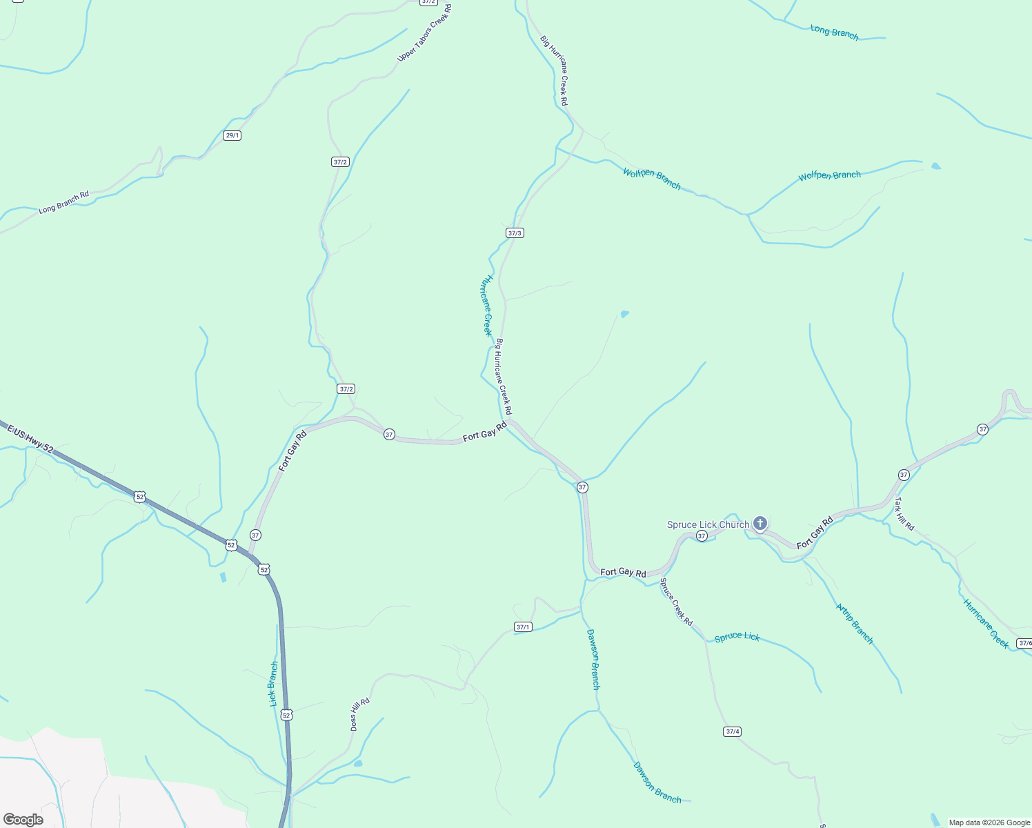 map of restaurants, bars, coffee shops, grocery stores, and more near 6415 Big Hurricane Creek Road in Fort Gay
