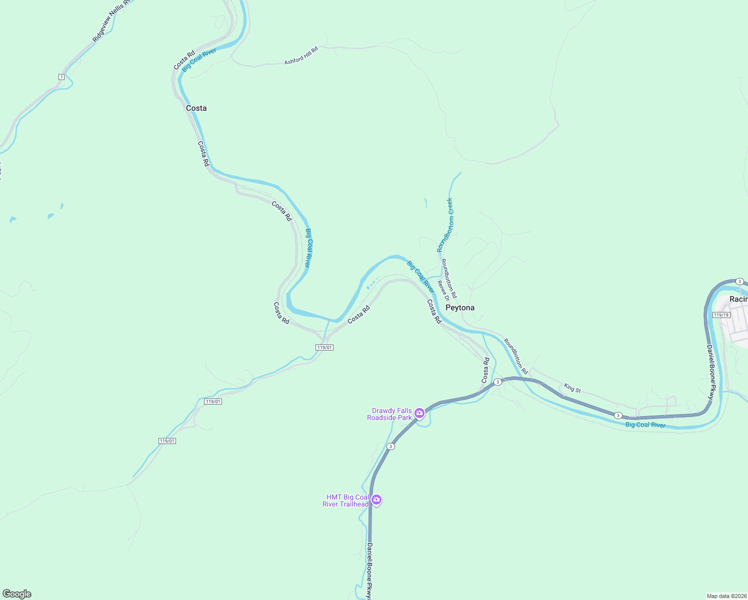 map of restaurants, bars, coffee shops, grocery stores, and more near Peytona - Brushton Road in Peytona