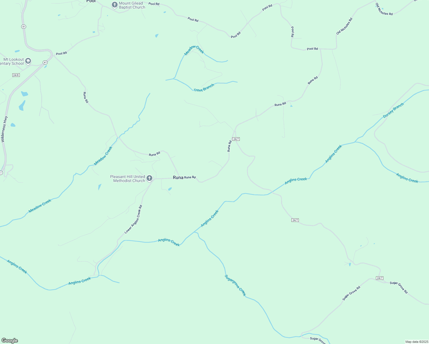 map of restaurants, bars, coffee shops, grocery stores, and more near 1973 Runa Road in Mount Nebo