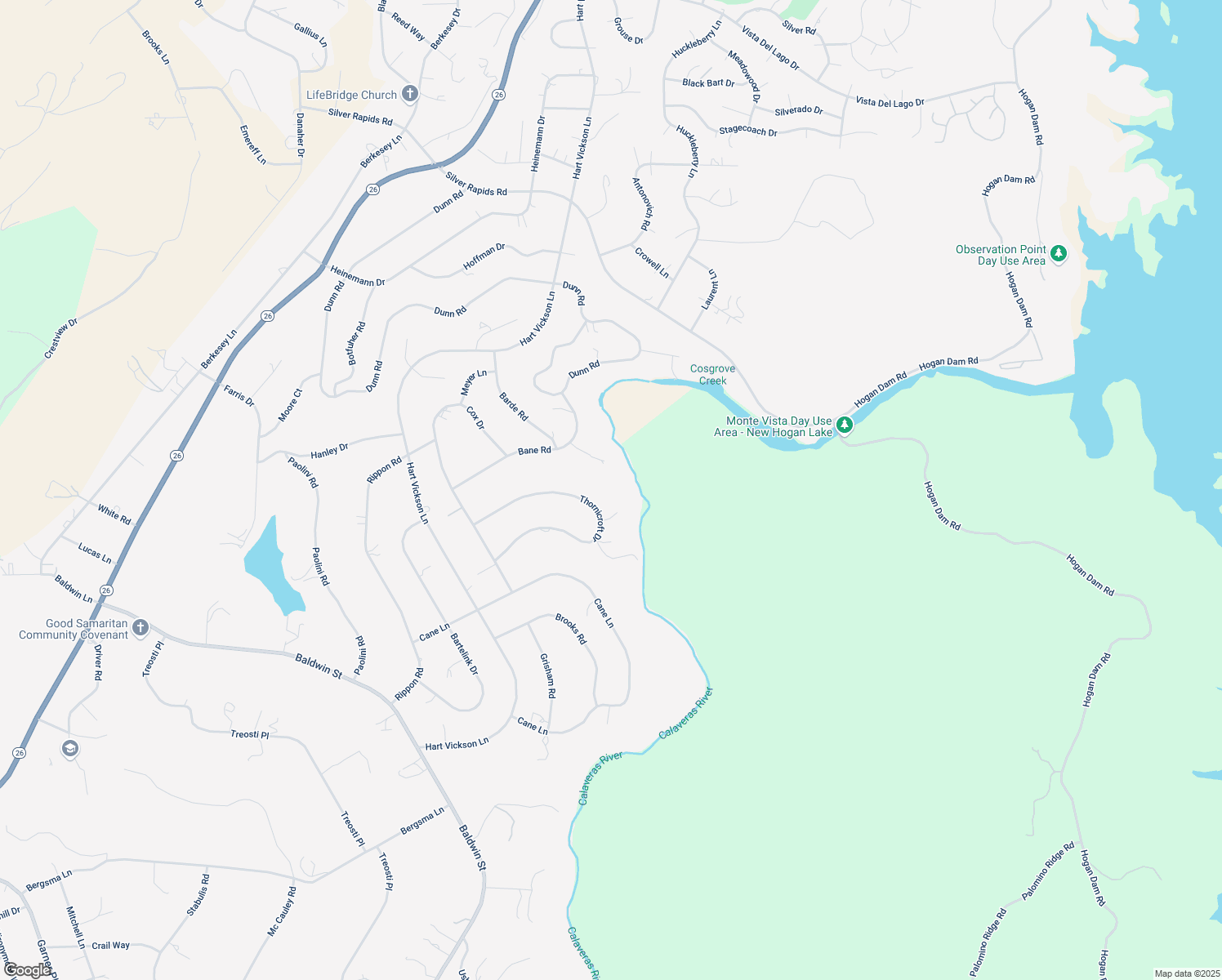 map of restaurants, bars, coffee shops, grocery stores, and more near 5940 Davidson Court in Valley Springs