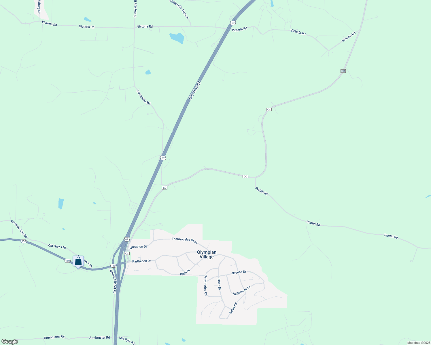 map of restaurants, bars, coffee shops, grocery stores, and more near 13074 State Road CC in Festus