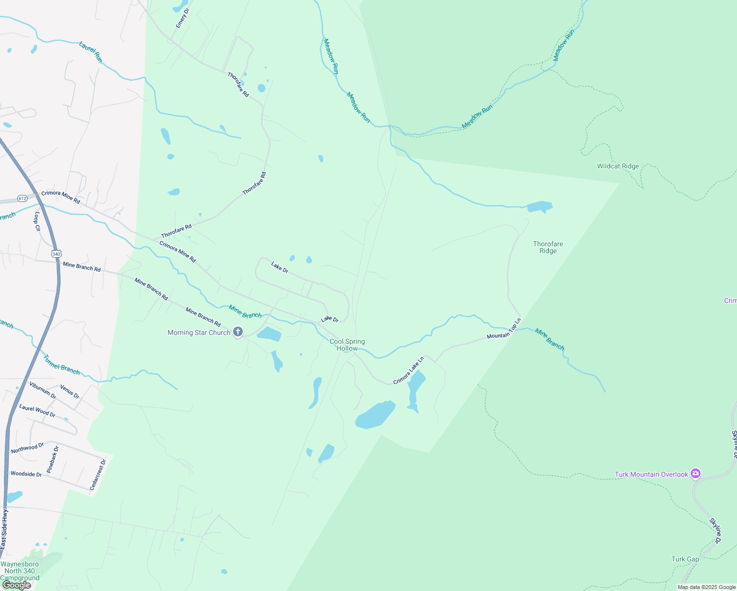 map of restaurants, bars, coffee shops, grocery stores, and more near 111 Black Bear Lane in Crimora