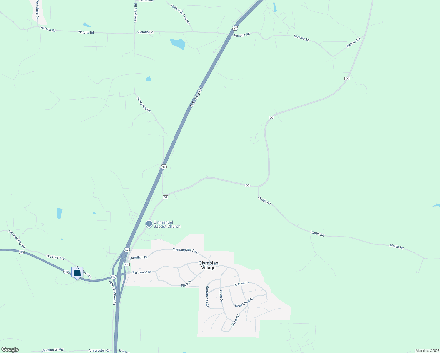 map of restaurants, bars, coffee shops, grocery stores, and more near 13062 State Road CC in Festus