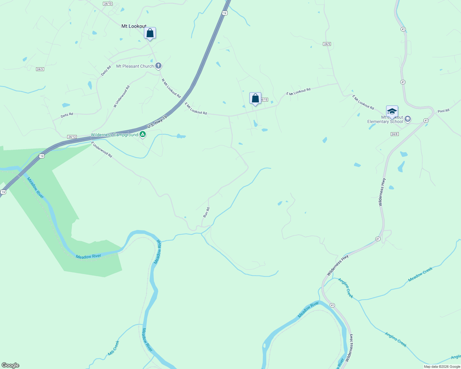 map of restaurants, bars, coffee shops, grocery stores, and more near 631 Burr Road in Mount Lookout