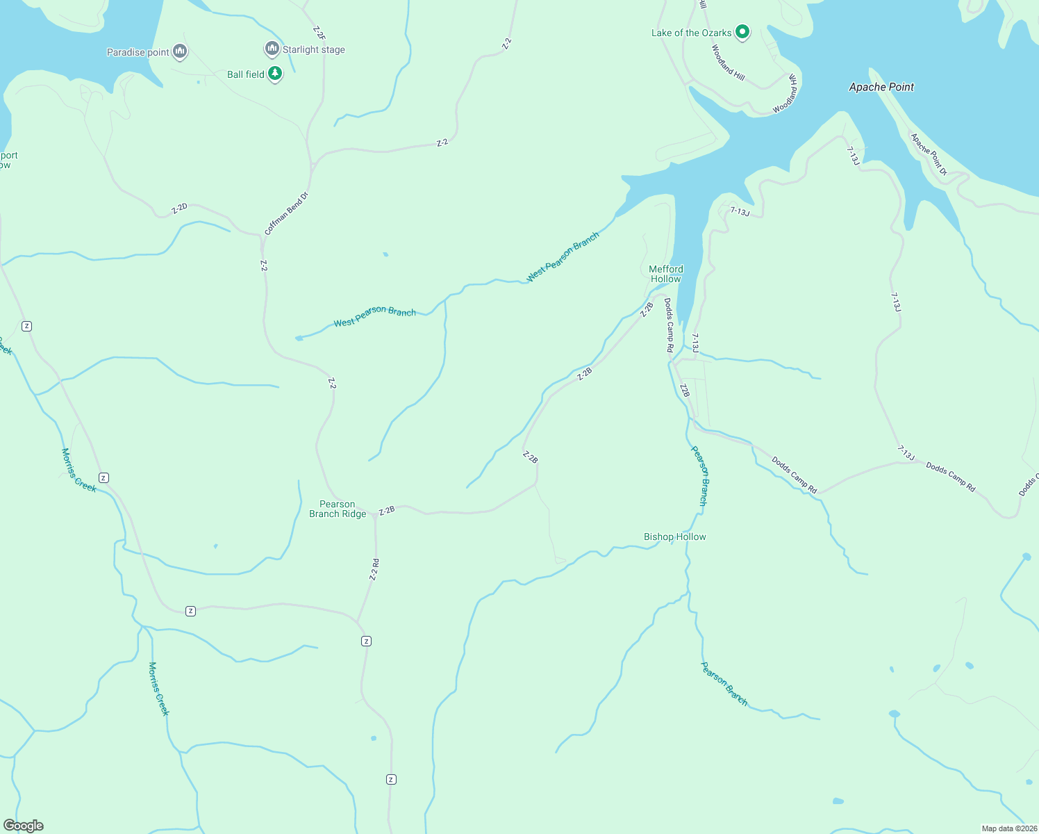 map of restaurants, bars, coffee shops, grocery stores, and more near 1912 Dodds Camp Road in Climax Springs