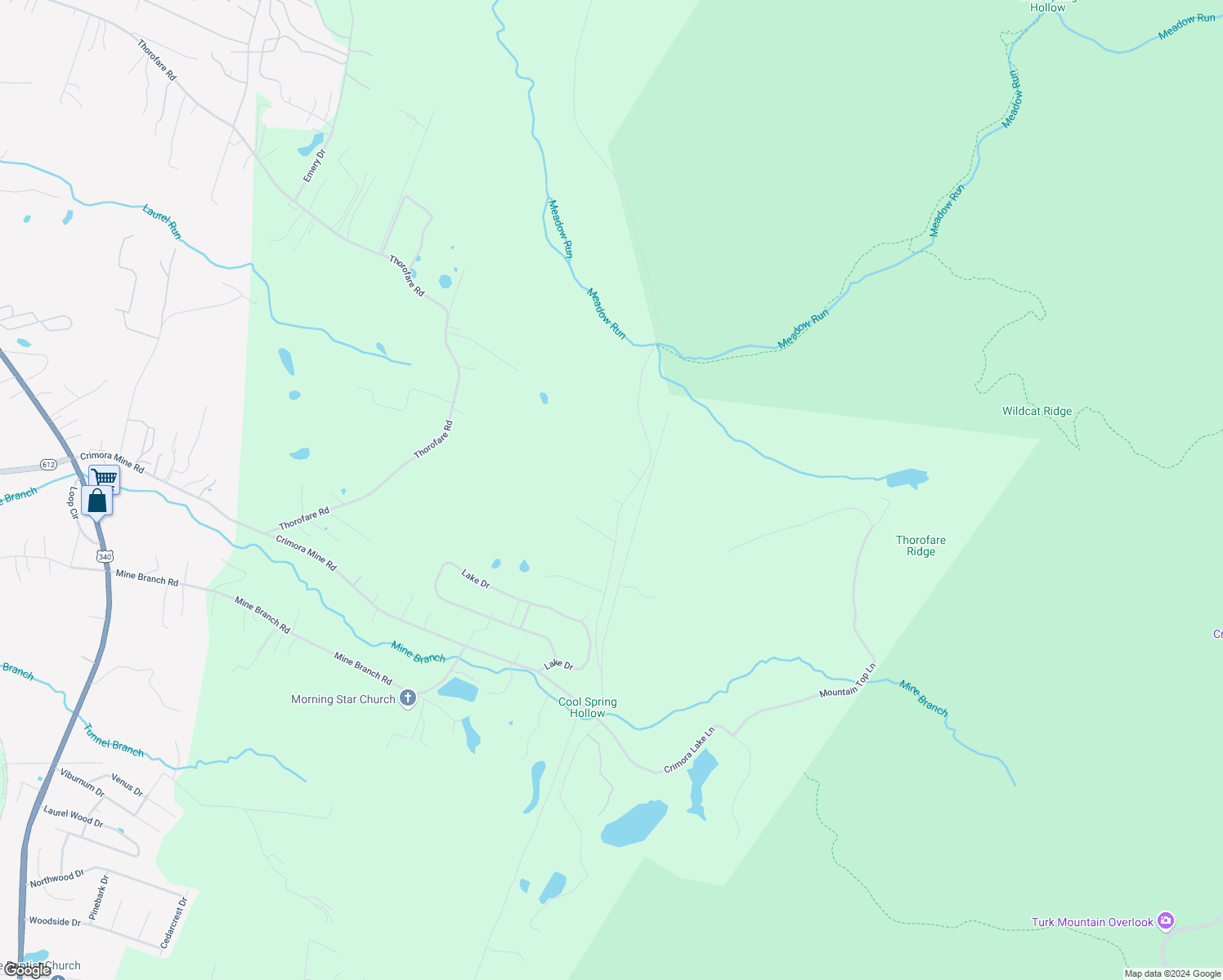 map of restaurants, bars, coffee shops, grocery stores, and more near 200 Wild Turkey Lane in Crimora