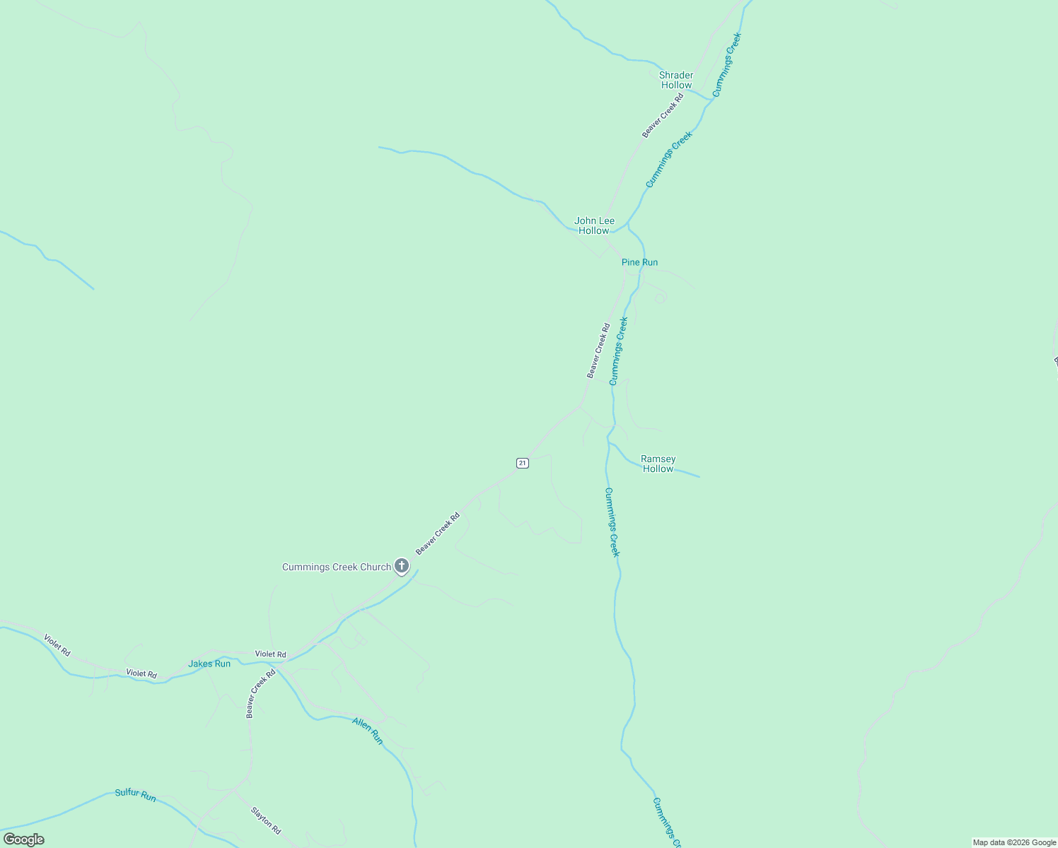 map of restaurants, bars, coffee shops, grocery stores, and more near 3136 Beaver Creek Road in Marlinton
