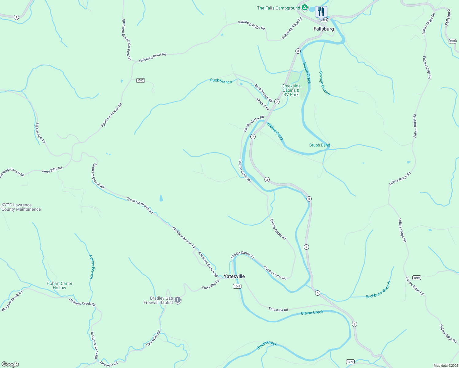 map of restaurants, bars, coffee shops, grocery stores, and more near Mc Coy Hollow in Louisa