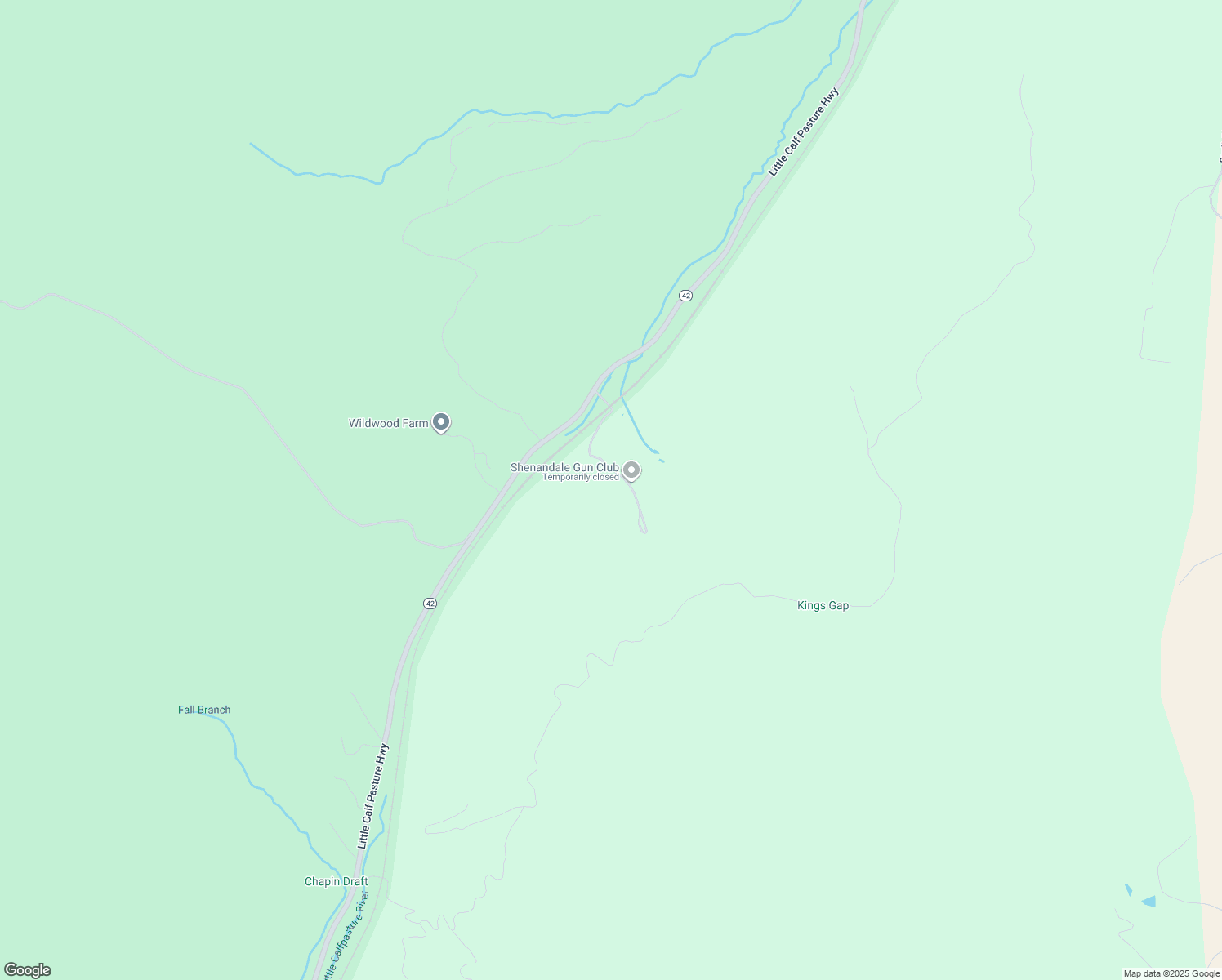 map of restaurants, bars, coffee shops, grocery stores, and more near 852 Little Calf Pasture Highway in Swoope