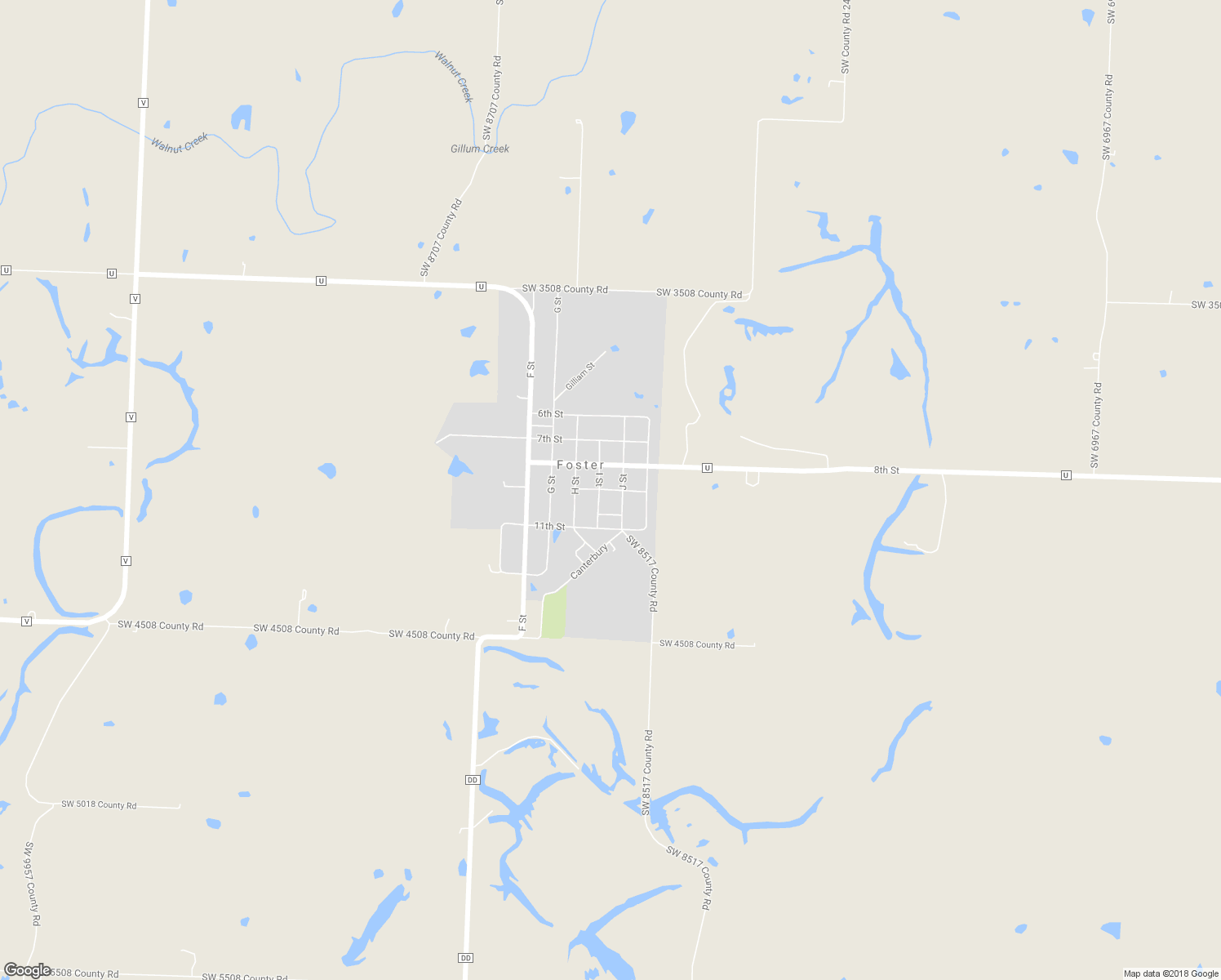 map of restaurants, bars, coffee shops, grocery stores, and more near 9th Street in Foster