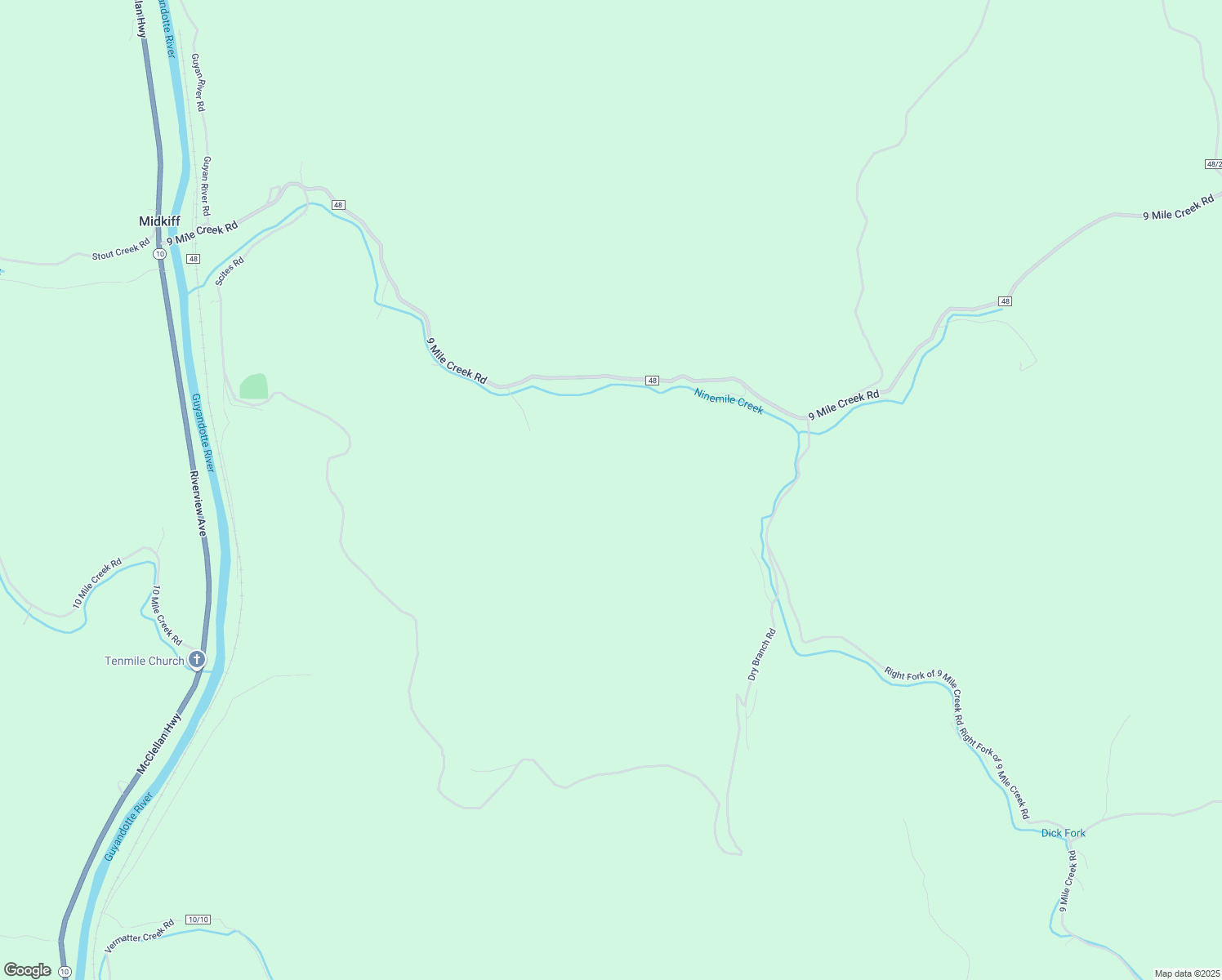 map of restaurants, bars, coffee shops, grocery stores, and more near in Midkiff