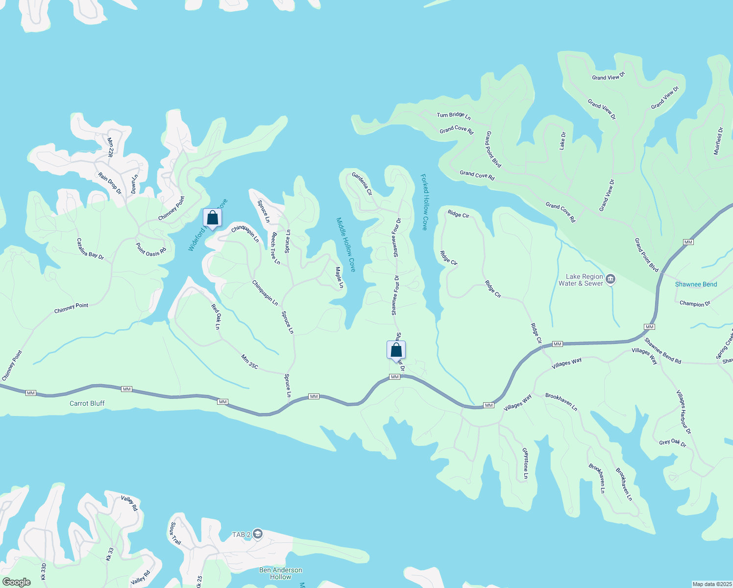 map of restaurants, bars, coffee shops, grocery stores, and more near 195 Sunrise Bay Drive in Sunrise Beach