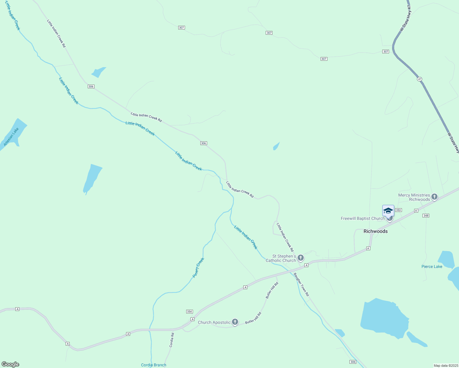 map of restaurants, bars, coffee shops, grocery stores, and more near in Richwoods