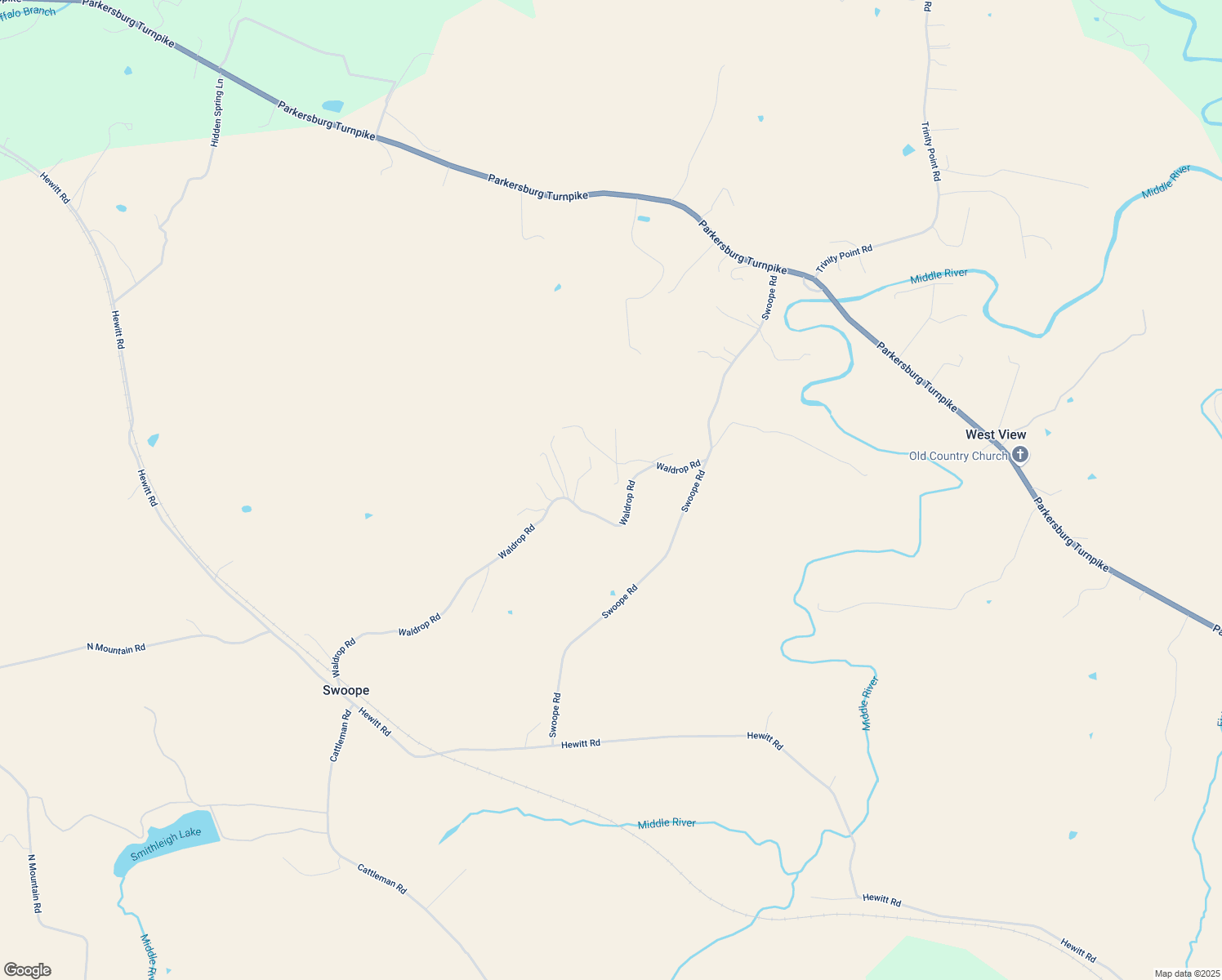 map of restaurants, bars, coffee shops, grocery stores, and more near 50 Valley Mill Road in Swoope