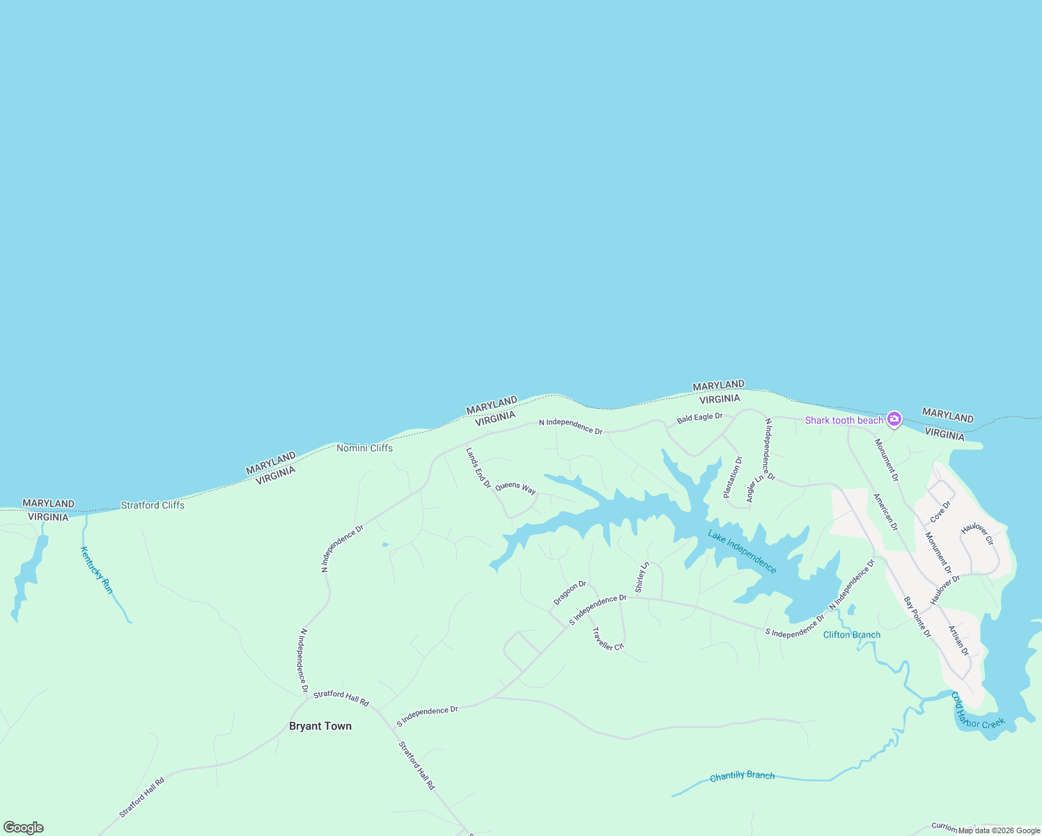 map of restaurants, bars, coffee shops, grocery stores, and more near 1355 North Independence Drive in Montross
