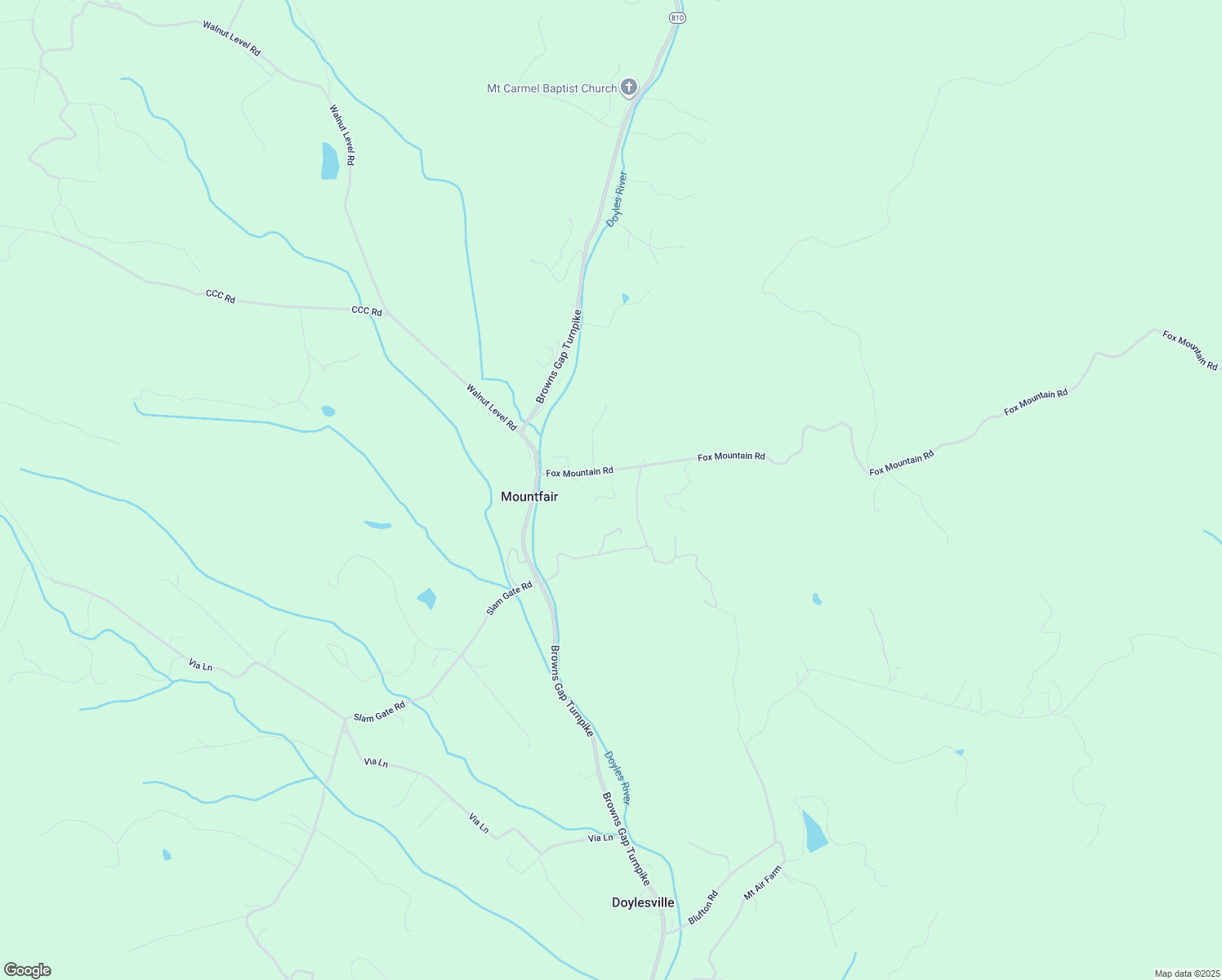 map of restaurants, bars, coffee shops, grocery stores, and more near 4965 Fox Mountain Road in Crozet