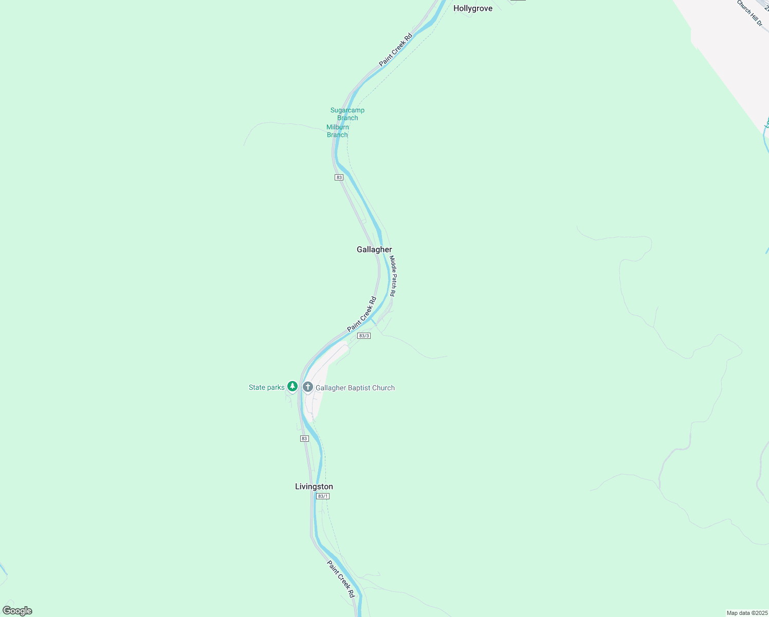 map of restaurants, bars, coffee shops, grocery stores, and more near 375 Middle Patch Road in Kanawha