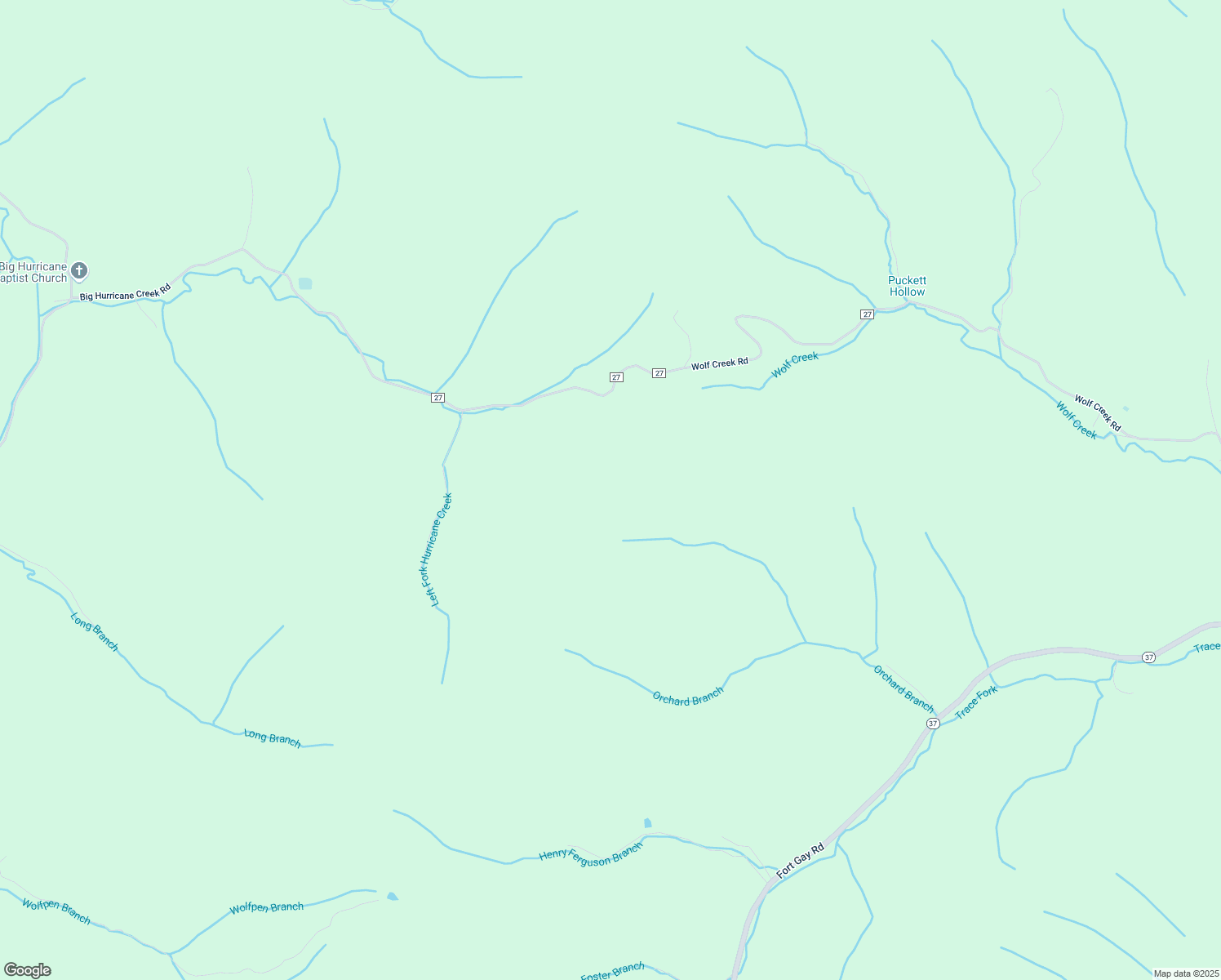map of restaurants, bars, coffee shops, grocery stores, and more near 1526 Big Hurricane Creek Road in Fort Gay