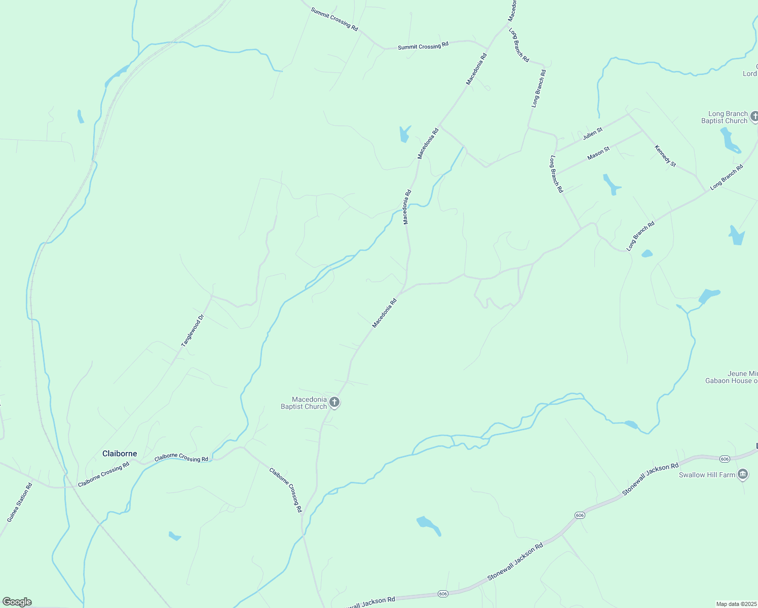 map of restaurants, bars, coffee shops, grocery stores, and more near 6468 Macedonia Road in Woodford