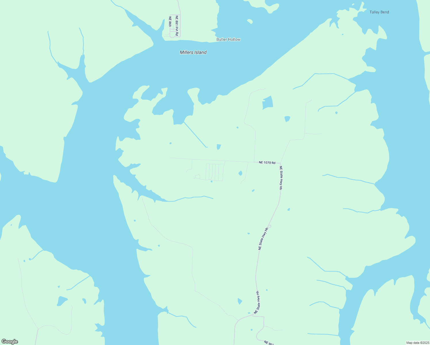 map of restaurants, bars, coffee shops, grocery stores, and more near Northeast 1076 Road in Lowry City