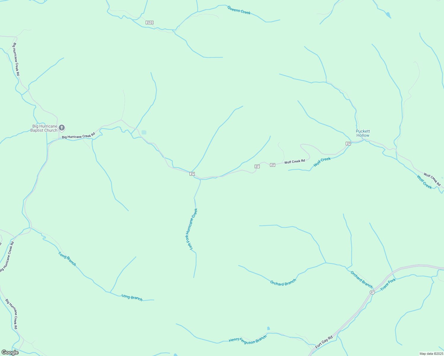 map of restaurants, bars, coffee shops, grocery stores, and more near 1526 Big Hurricane Creek Road in Fort Gay