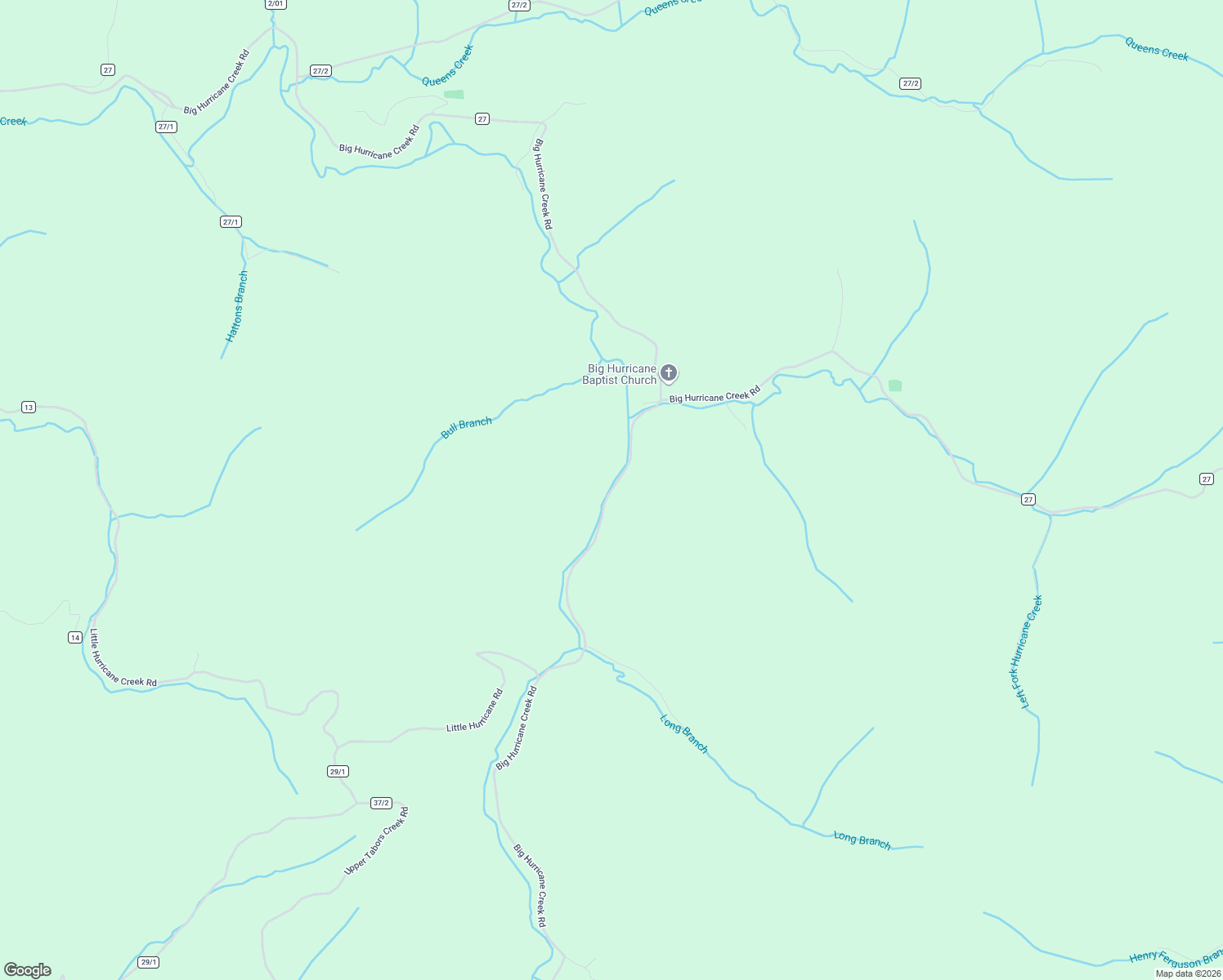 map of restaurants, bars, coffee shops, grocery stores, and more near 3612-4098 Big Hurricane Creek Road in Fort Gay