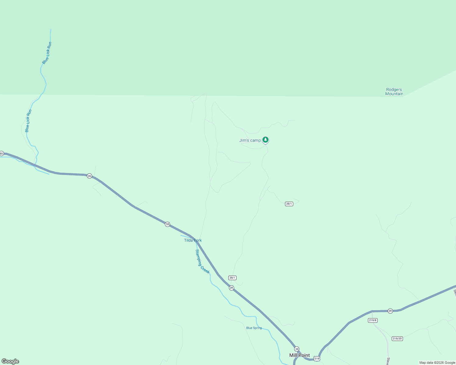 map of restaurants, bars, coffee shops, grocery stores, and more near Thompson Road in Marlinton