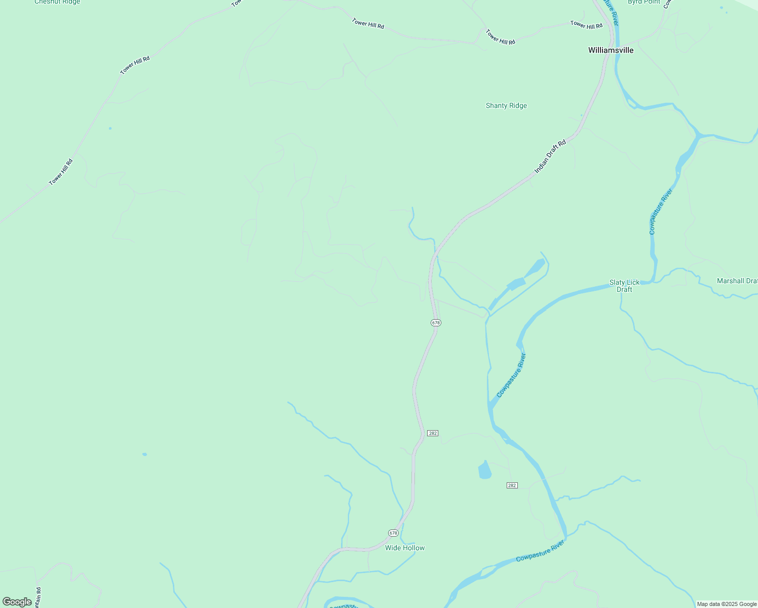map of restaurants, bars, coffee shops, grocery stores, and more near 647 Peaksview Drive in Millboro