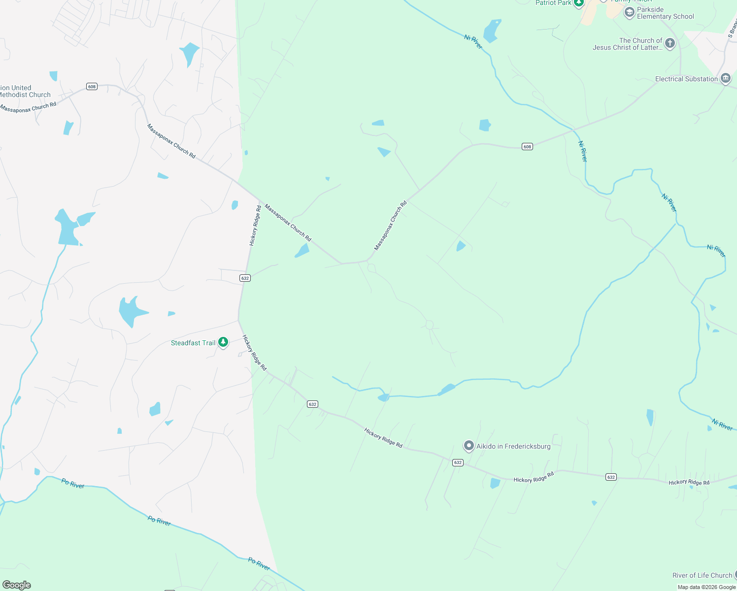 map of restaurants, bars, coffee shops, grocery stores, and more near 8009 Burrell Road in Fredericksburg