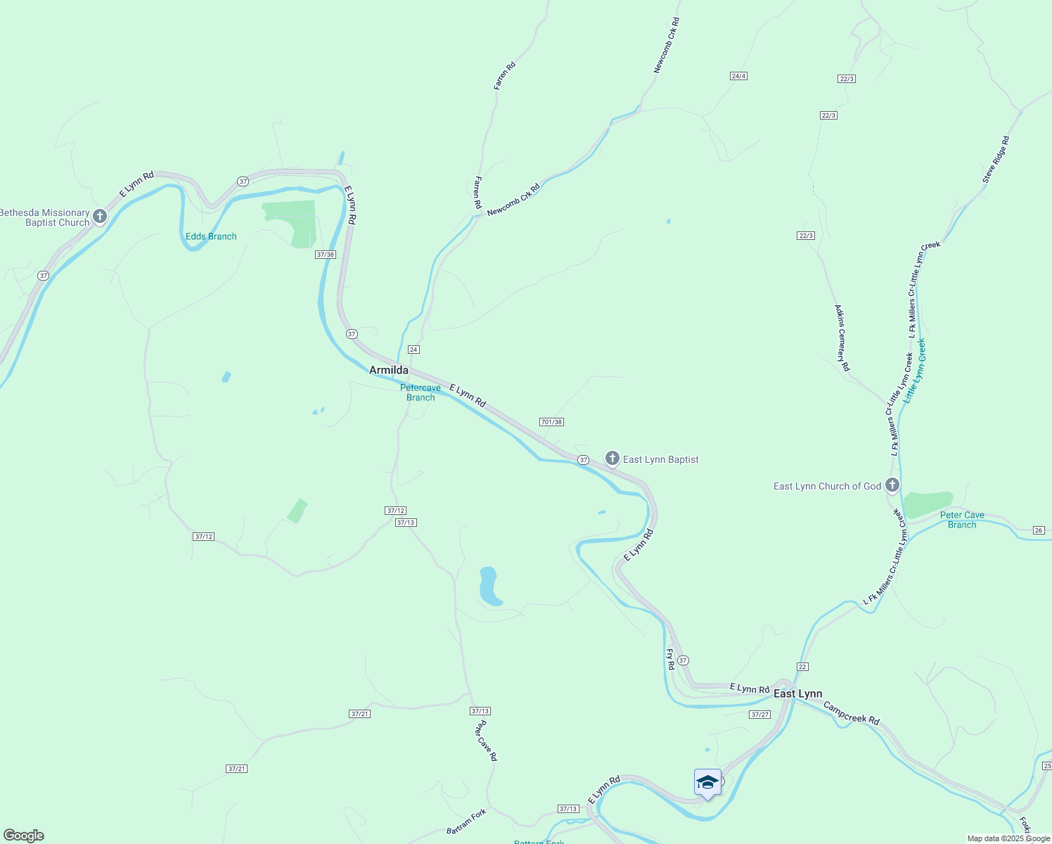 map of restaurants, bars, coffee shops, grocery stores, and more near 21682 East Lynn Road in Wayne