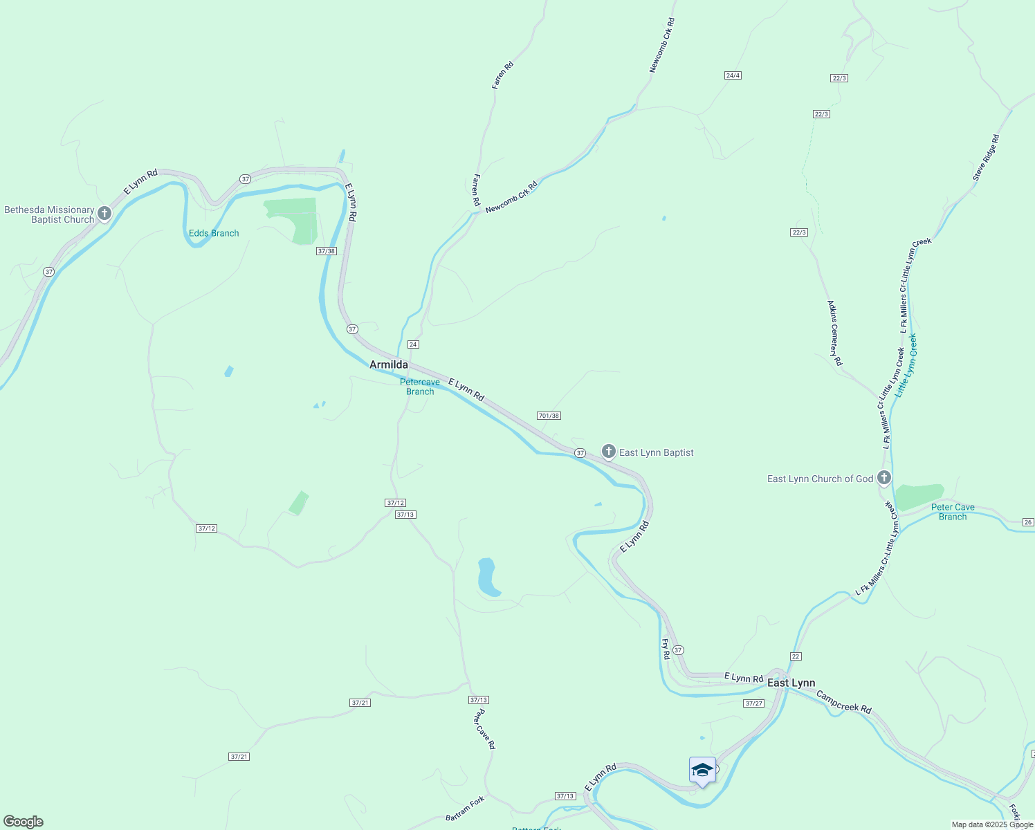 map of restaurants, bars, coffee shops, grocery stores, and more near 21682 East Lynn Road in Wayne