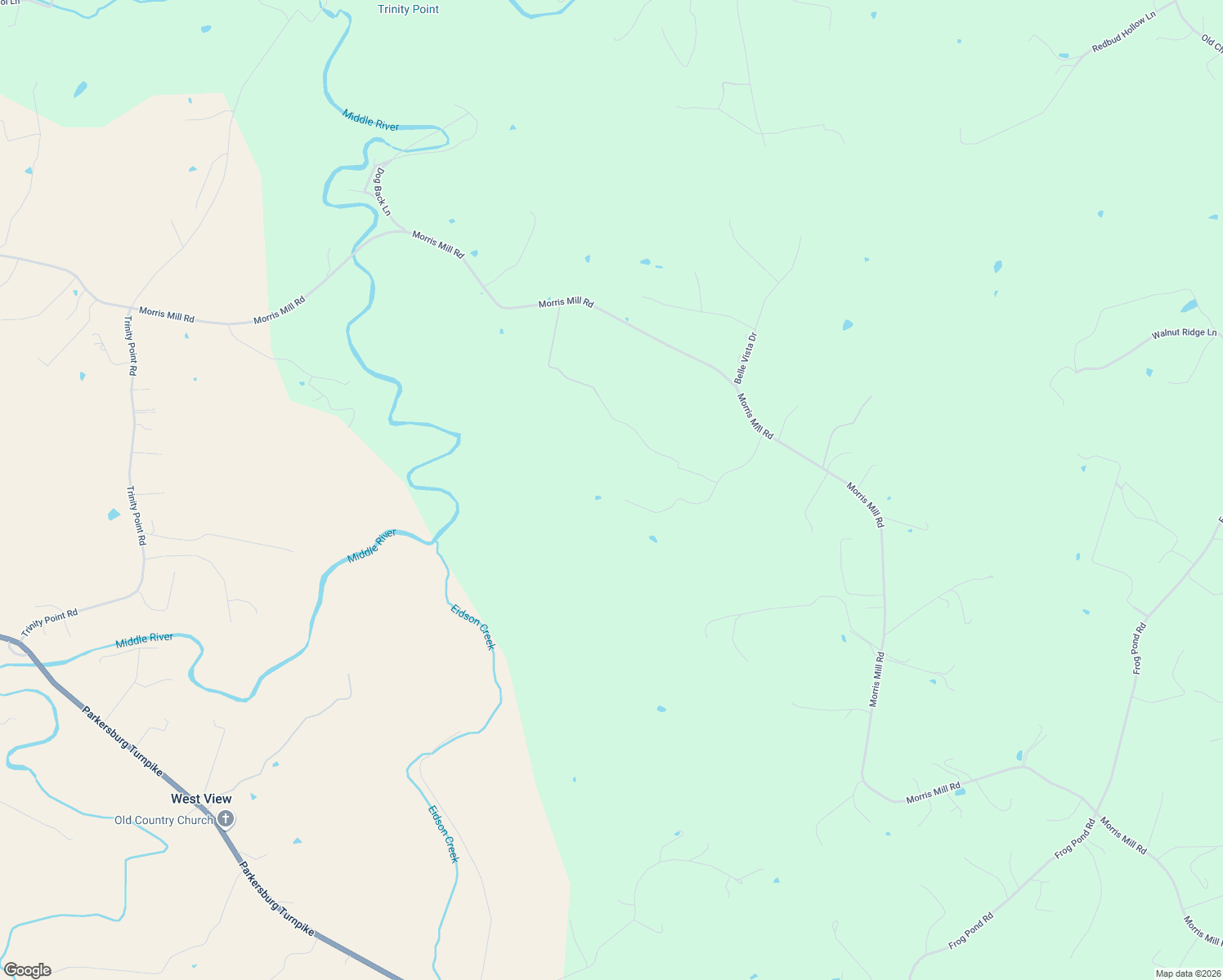 map of restaurants, bars, coffee shops, grocery stores, and more near 3554 Morris Mill Road in Staunton