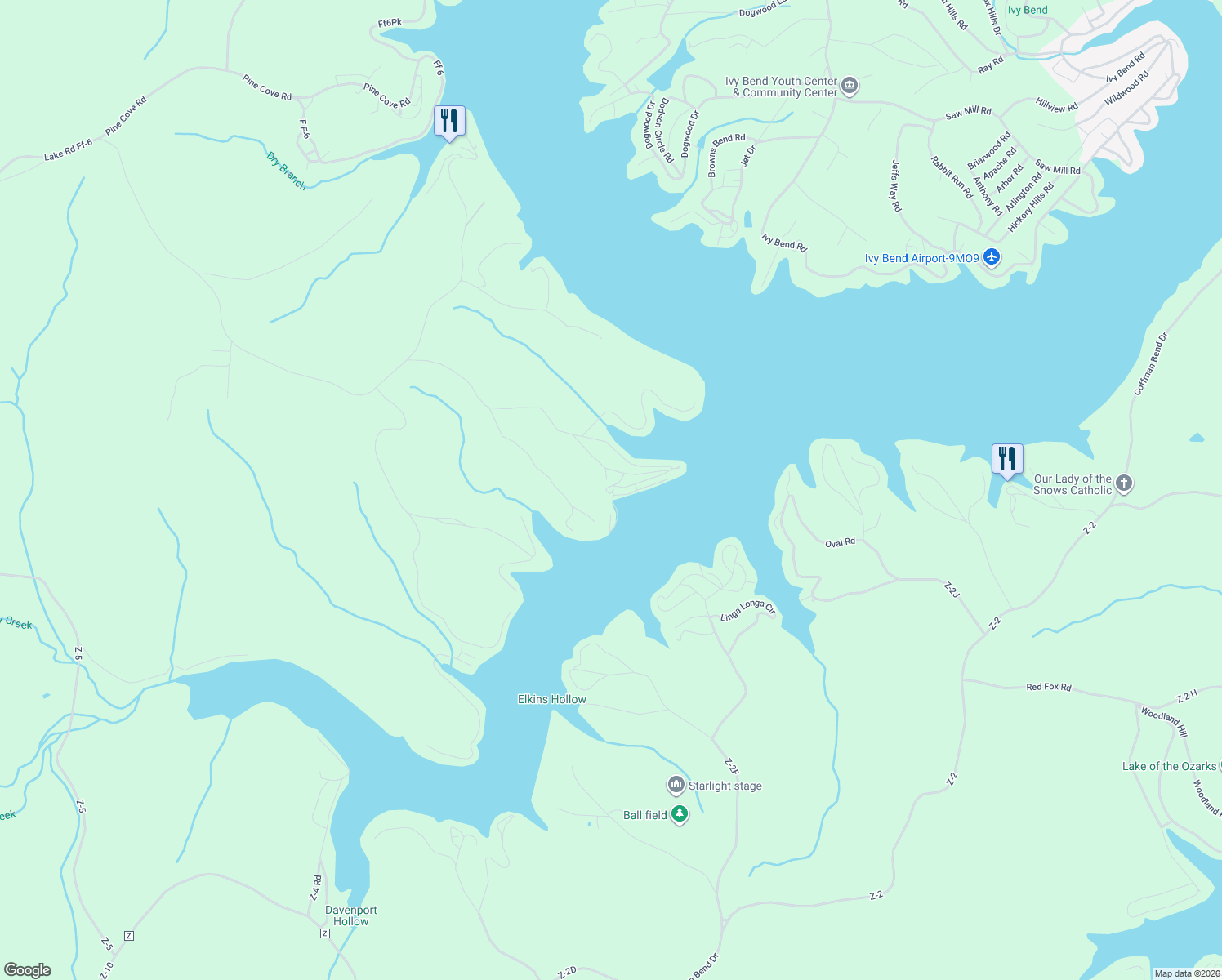map of restaurants, bars, coffee shops, grocery stores, and more near Darrell Bryson Road in Camden