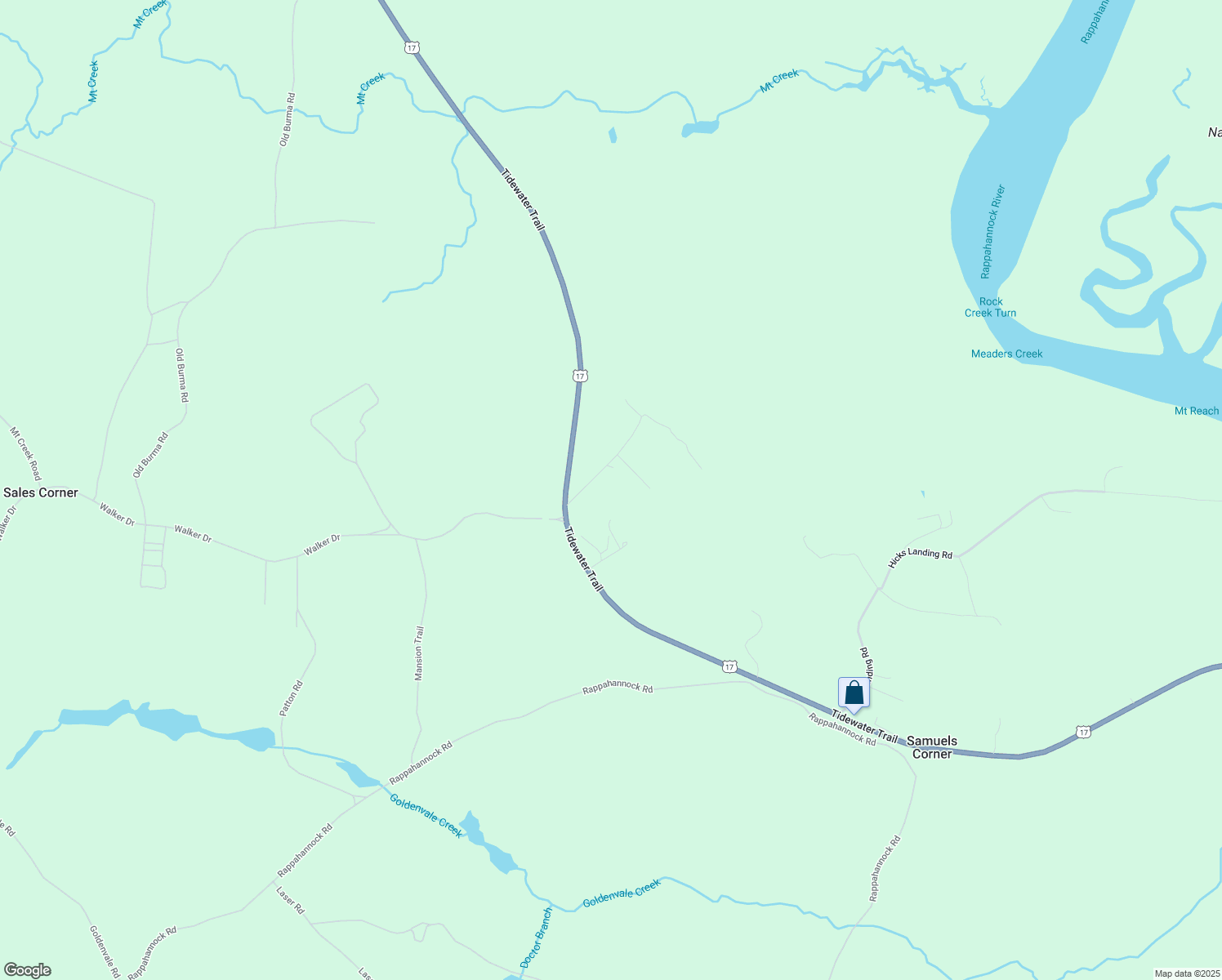 map of restaurants, bars, coffee shops, grocery stores, and more near 21204 Mount Road in Rappahannock Academy