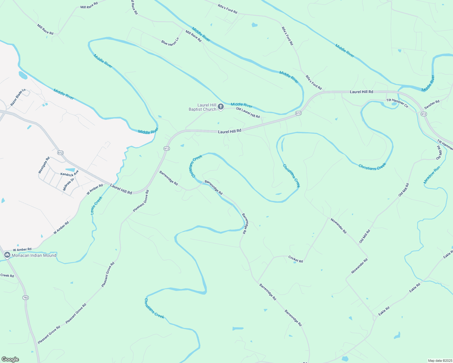 map of restaurants, bars, coffee shops, grocery stores, and more near 2633 Barrenridge Road in Staunton