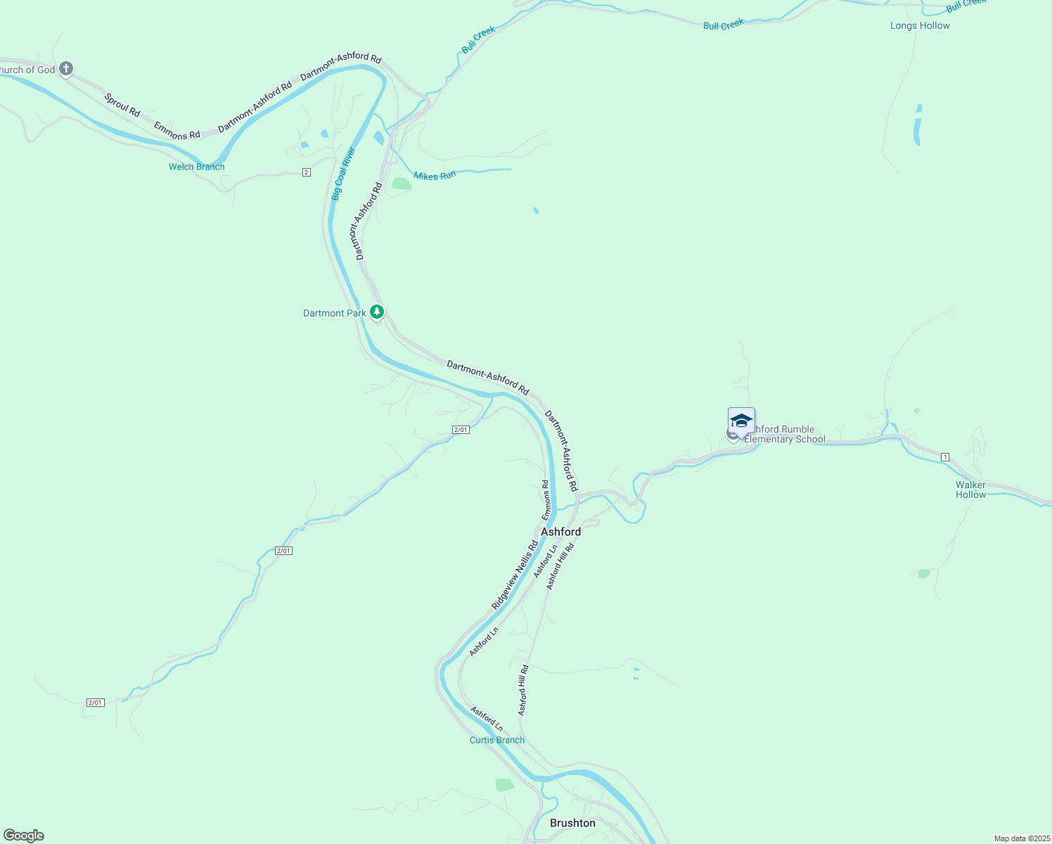 map of restaurants, bars, coffee shops, grocery stores, and more near Emmons Road in Ashford