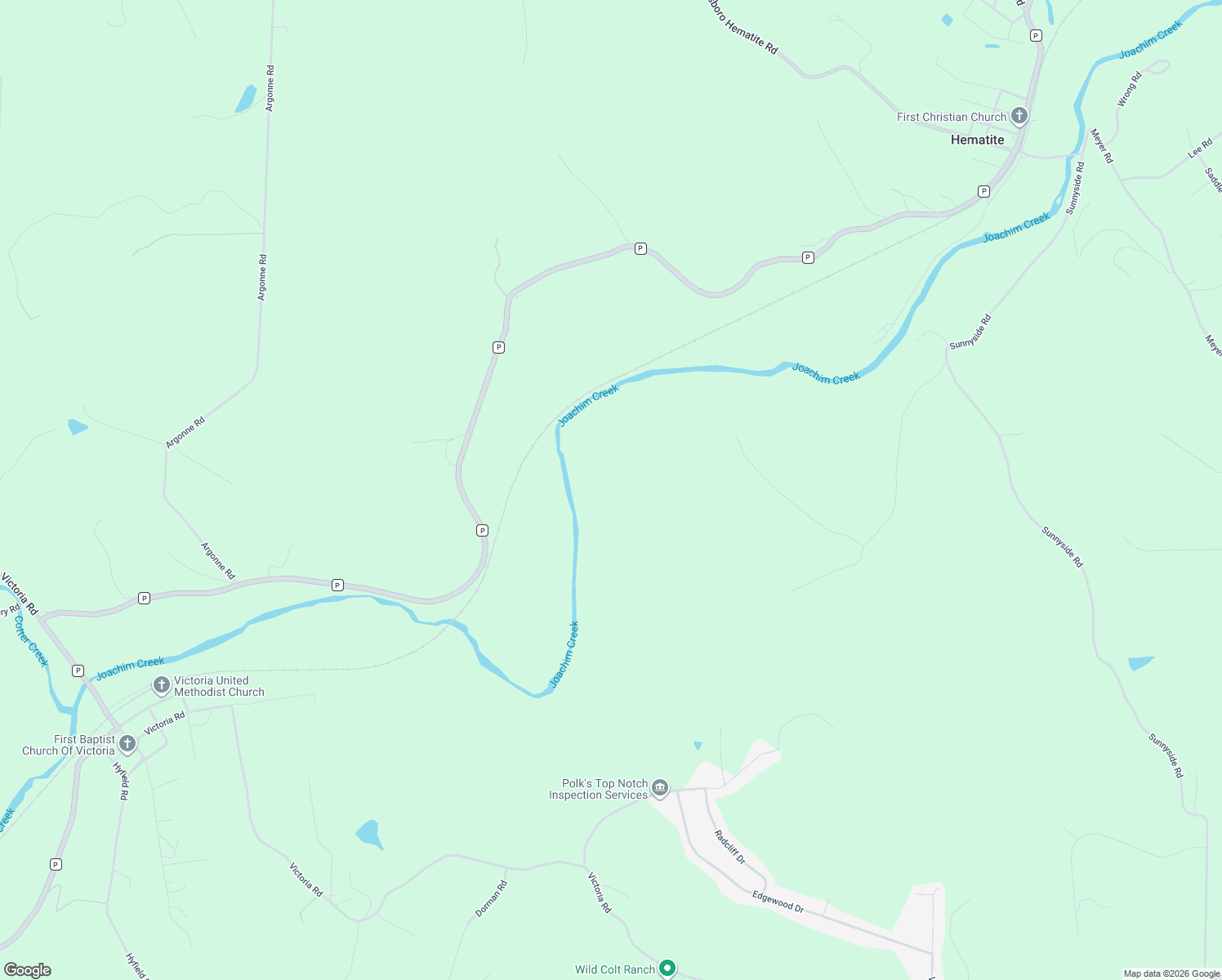 map of restaurants, bars, coffee shops, grocery stores, and more near 1835 Bage Road in Festus