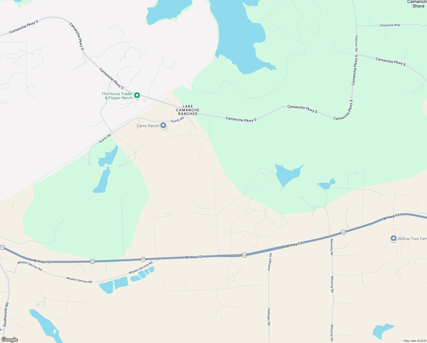 map of restaurants, bars, coffee shops, grocery stores, and more near 5331 Megan Lane in Valley Springs