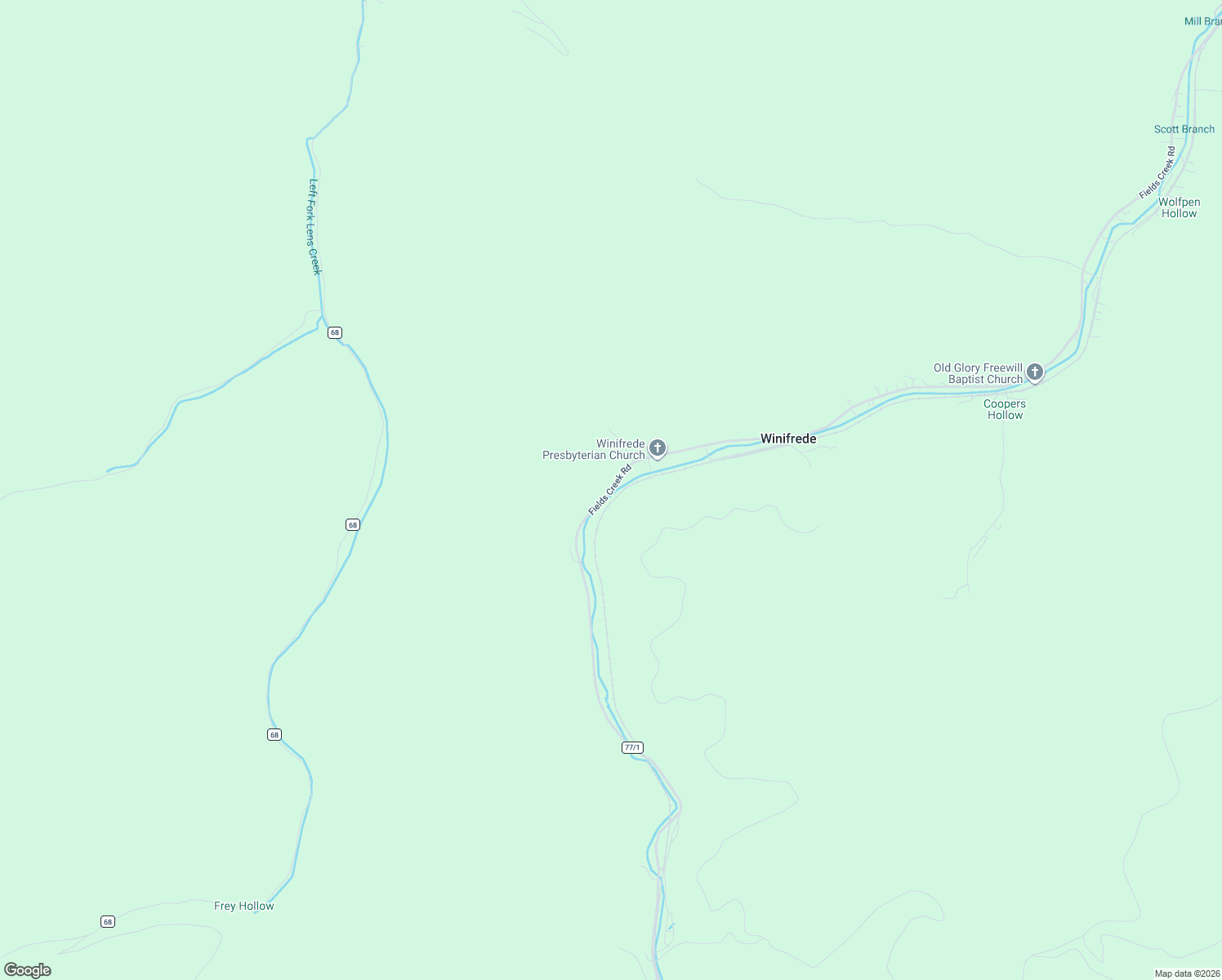 map of restaurants, bars, coffee shops, grocery stores, and more near 3026 Winfrede Hollow Road in Winifrede