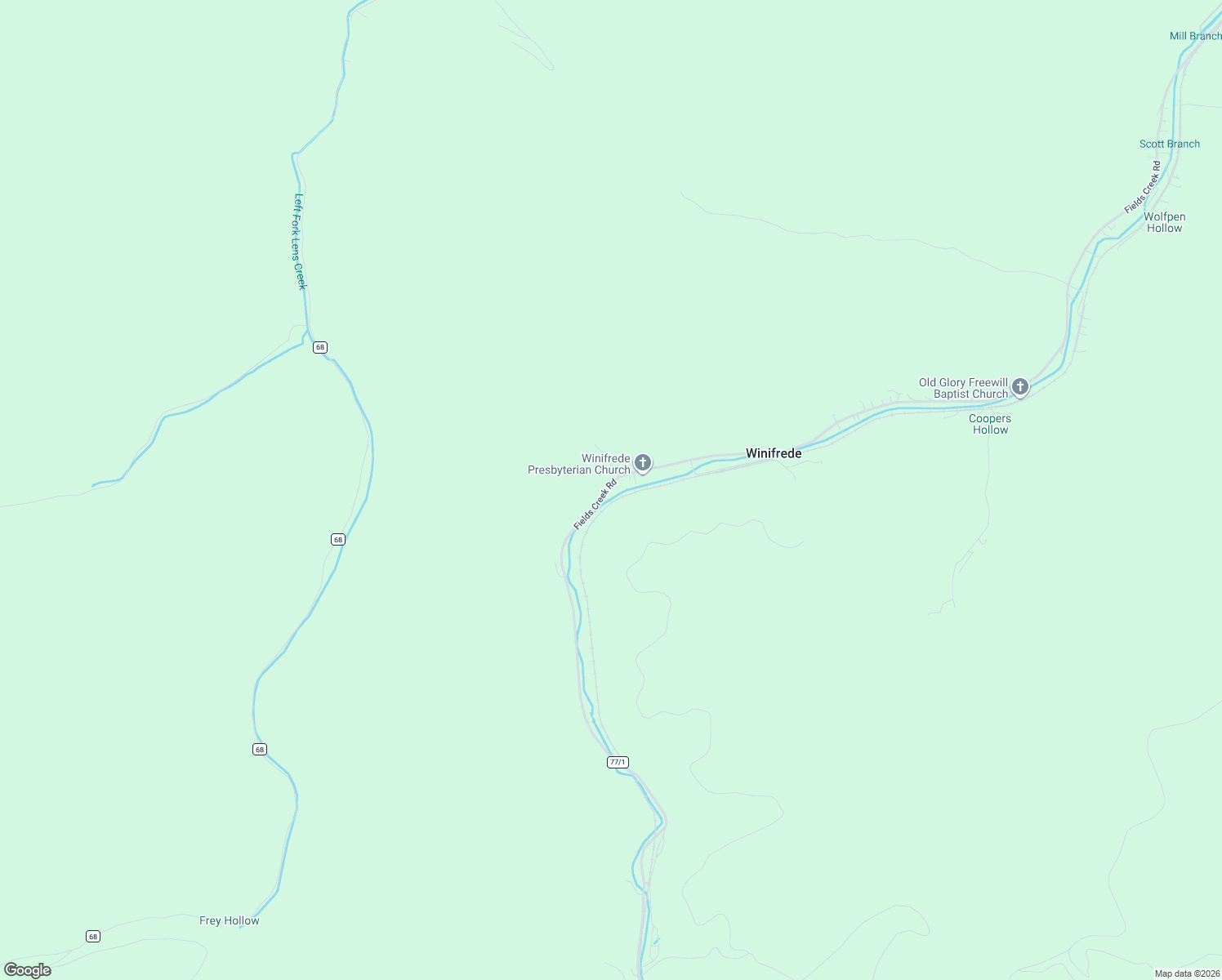 map of restaurants, bars, coffee shops, grocery stores, and more near 3026 Winfrede Hollow Road in Winifrede