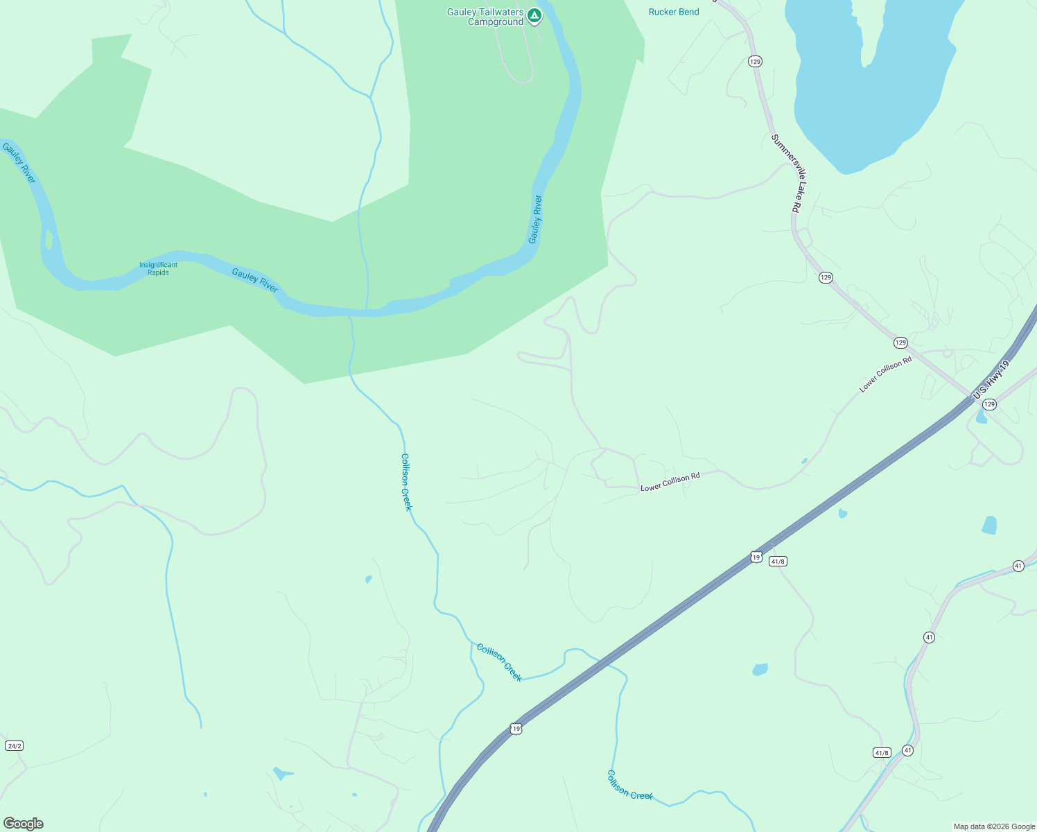 map of restaurants, bars, coffee shops, grocery stores, and more near River Ridge Lane in Nicholas County