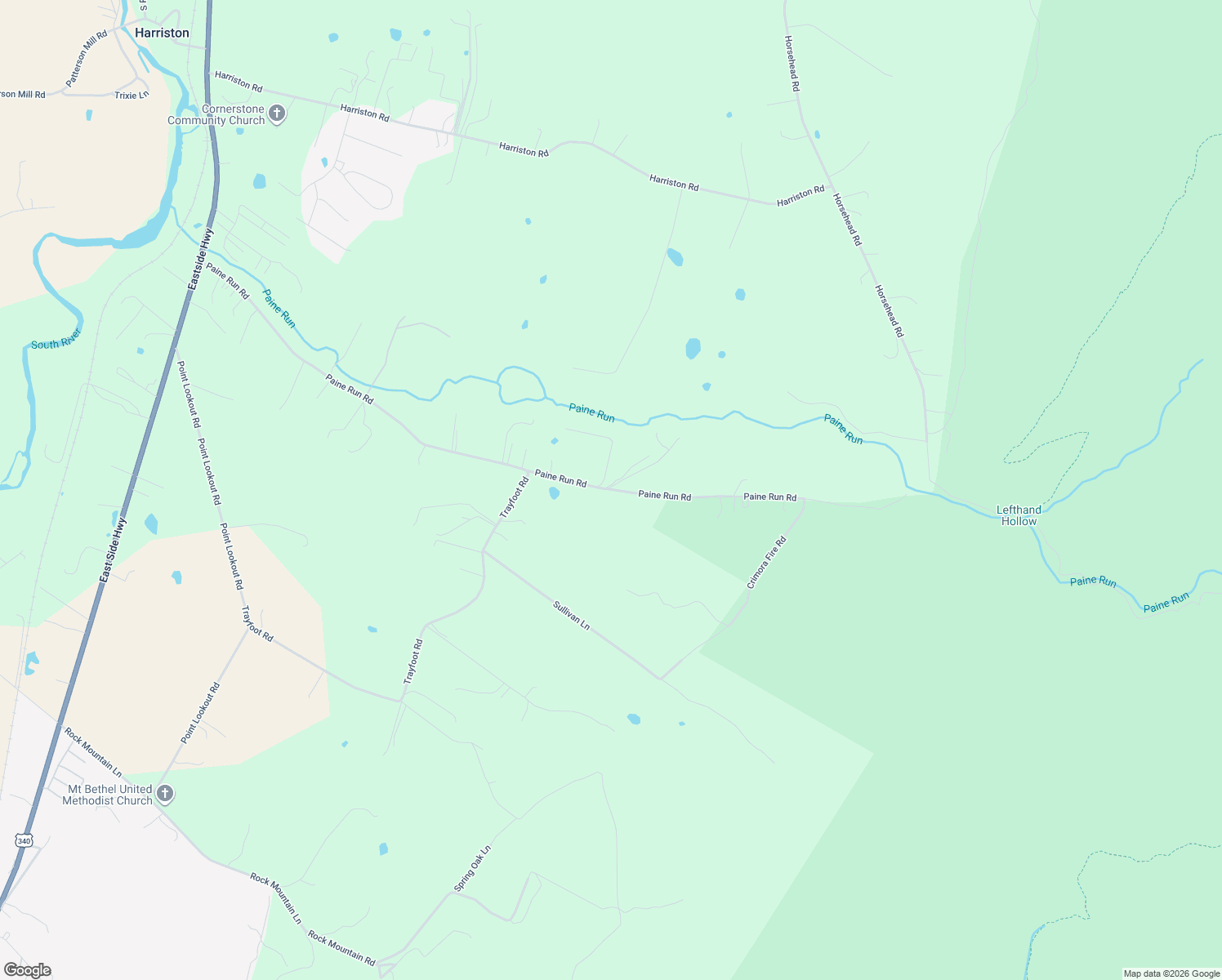 map of restaurants, bars, coffee shops, grocery stores, and more near 607 Paine Run Road in Grottoes
