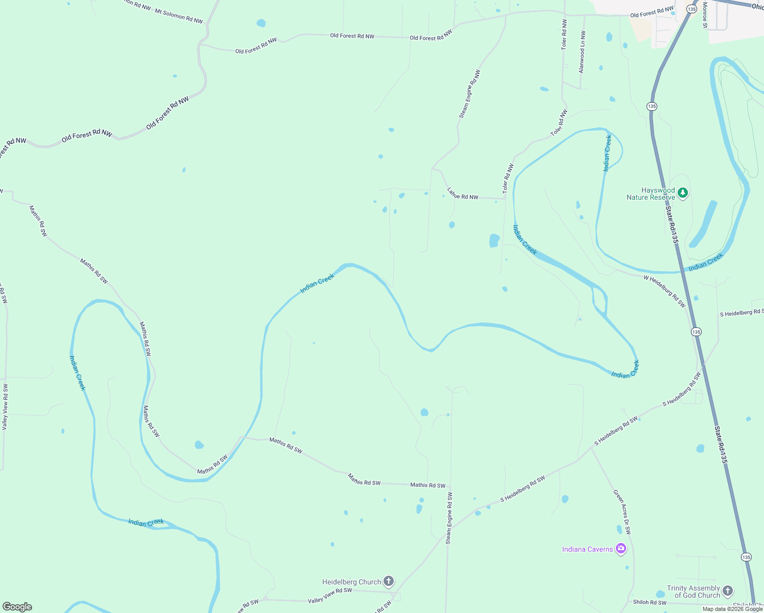 map of restaurants, bars, coffee shops, grocery stores, and more near 348 Nicholas Drive Southwest in Corydon
