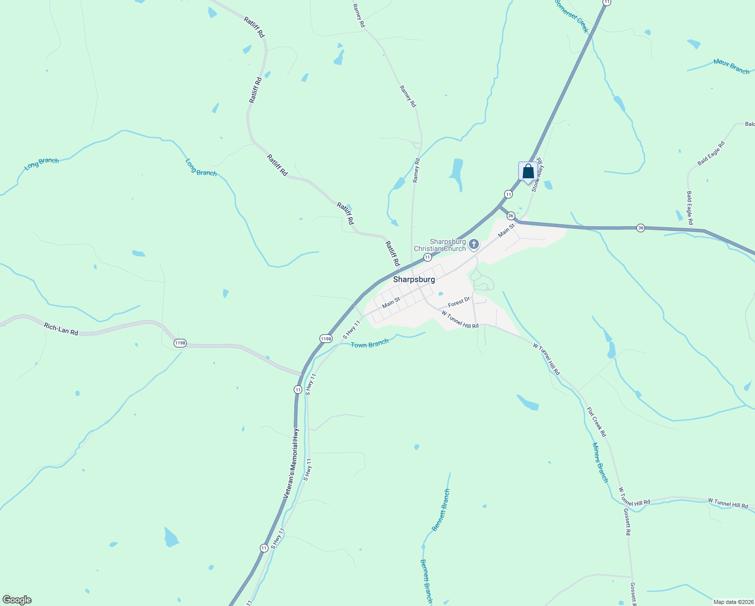 map of restaurants, bars, coffee shops, grocery stores, and more near 753 Main Street in Sharpsburg